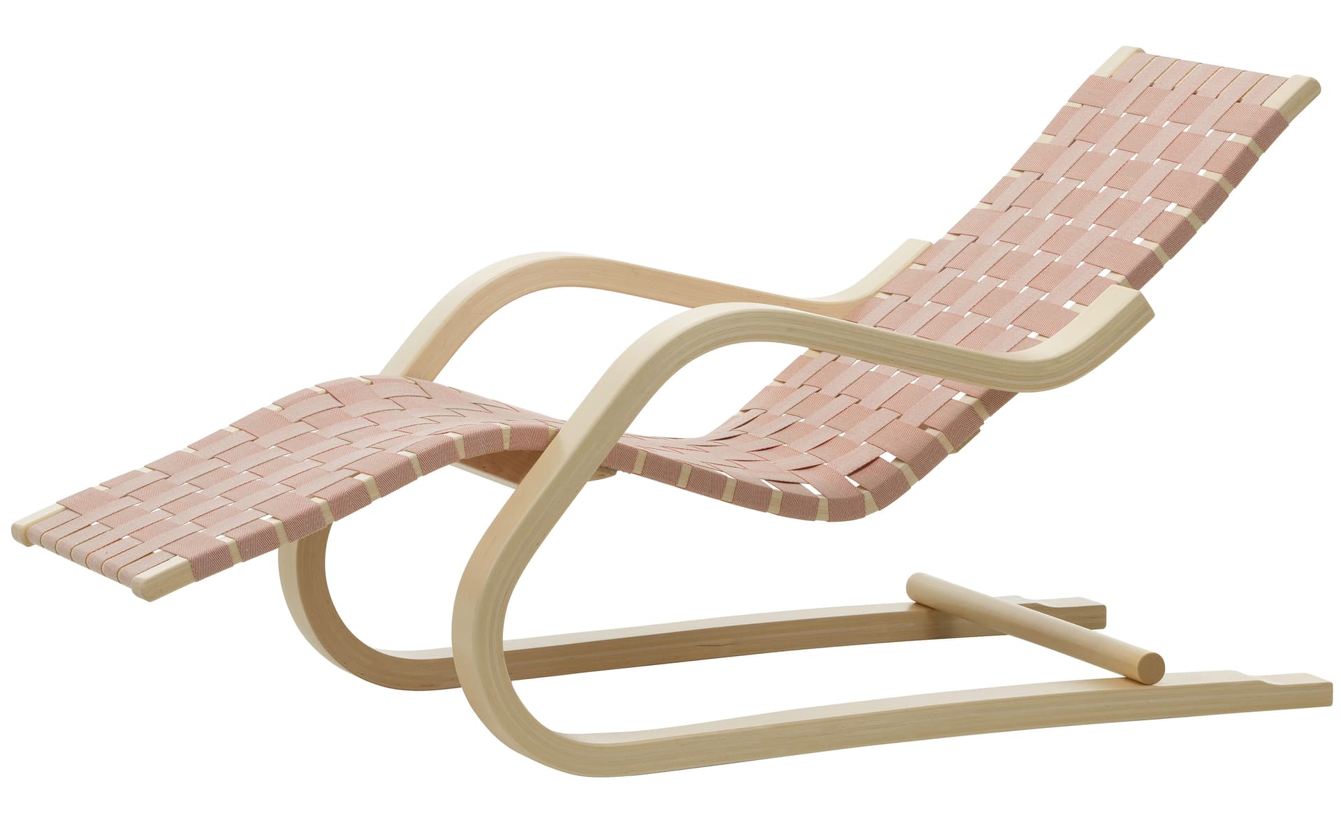 Lounge Chair 43 / natural/red webbing 