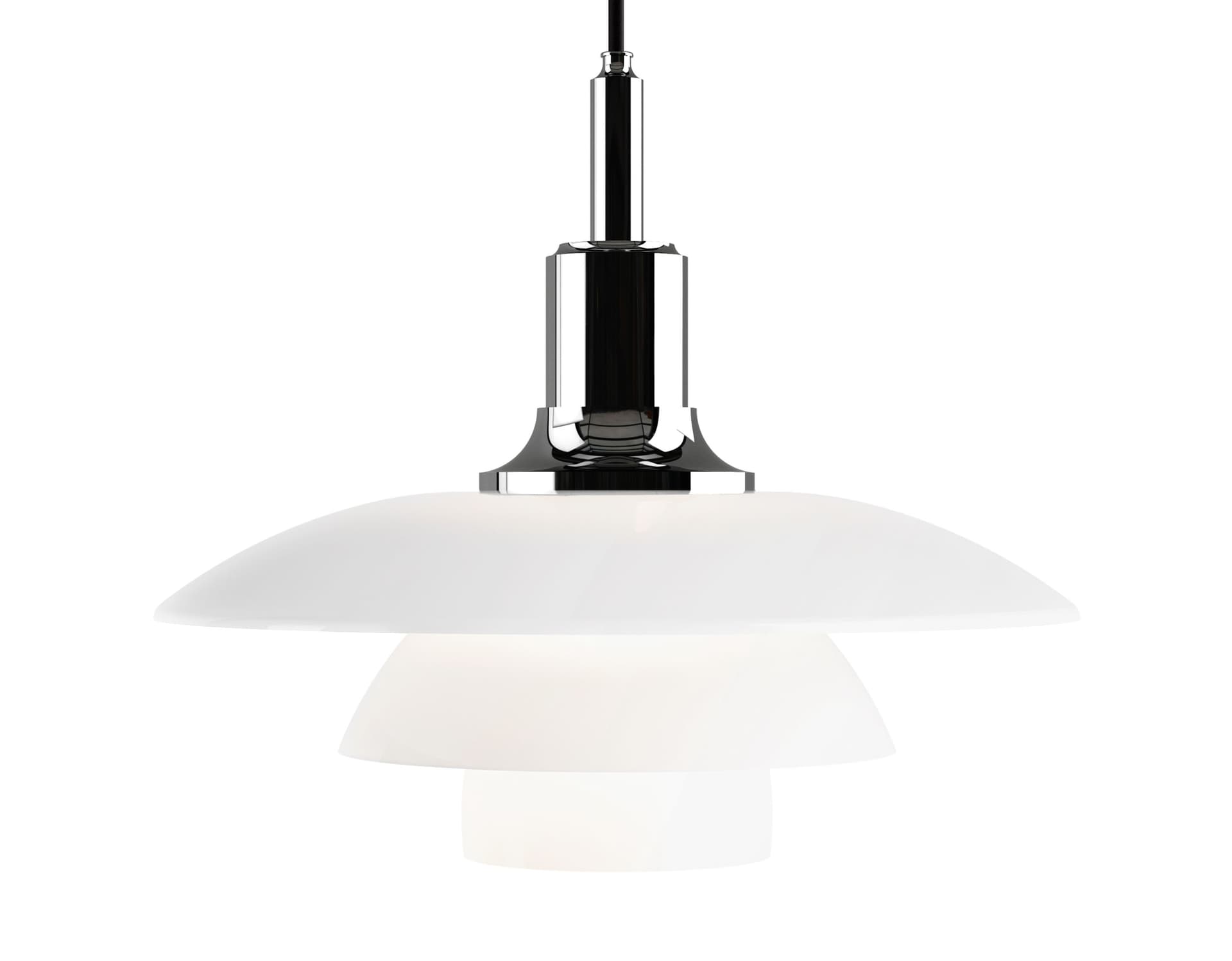 ph 3.5/3 glass pendant lamp / chrome / opal glass