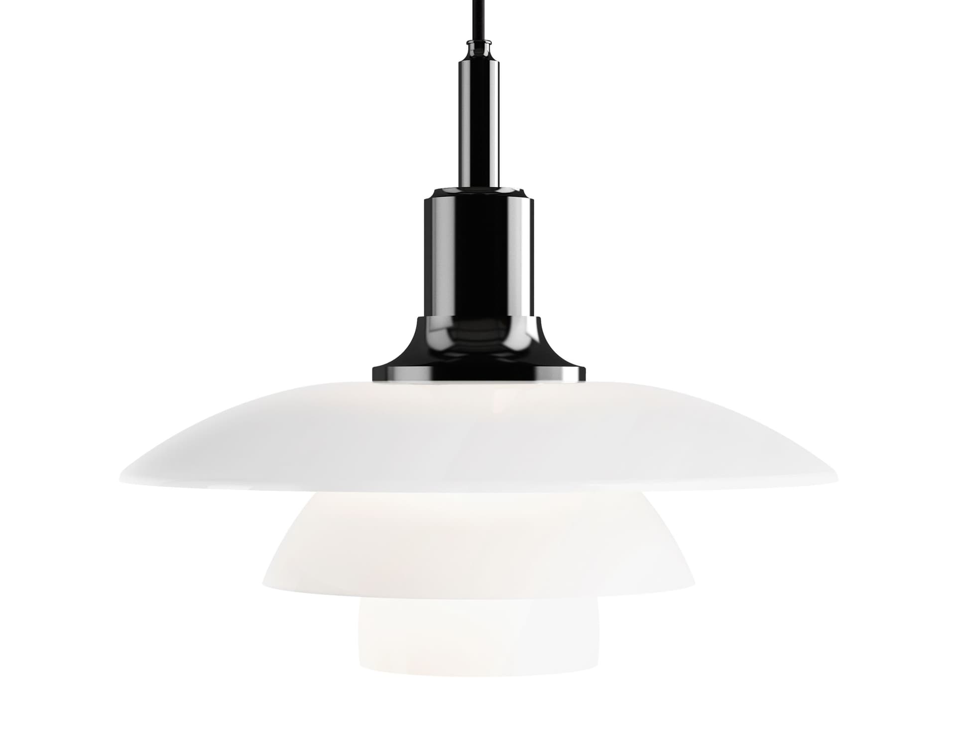 ph 3.5/3 glass pendant lamp / black metalized / opal glass