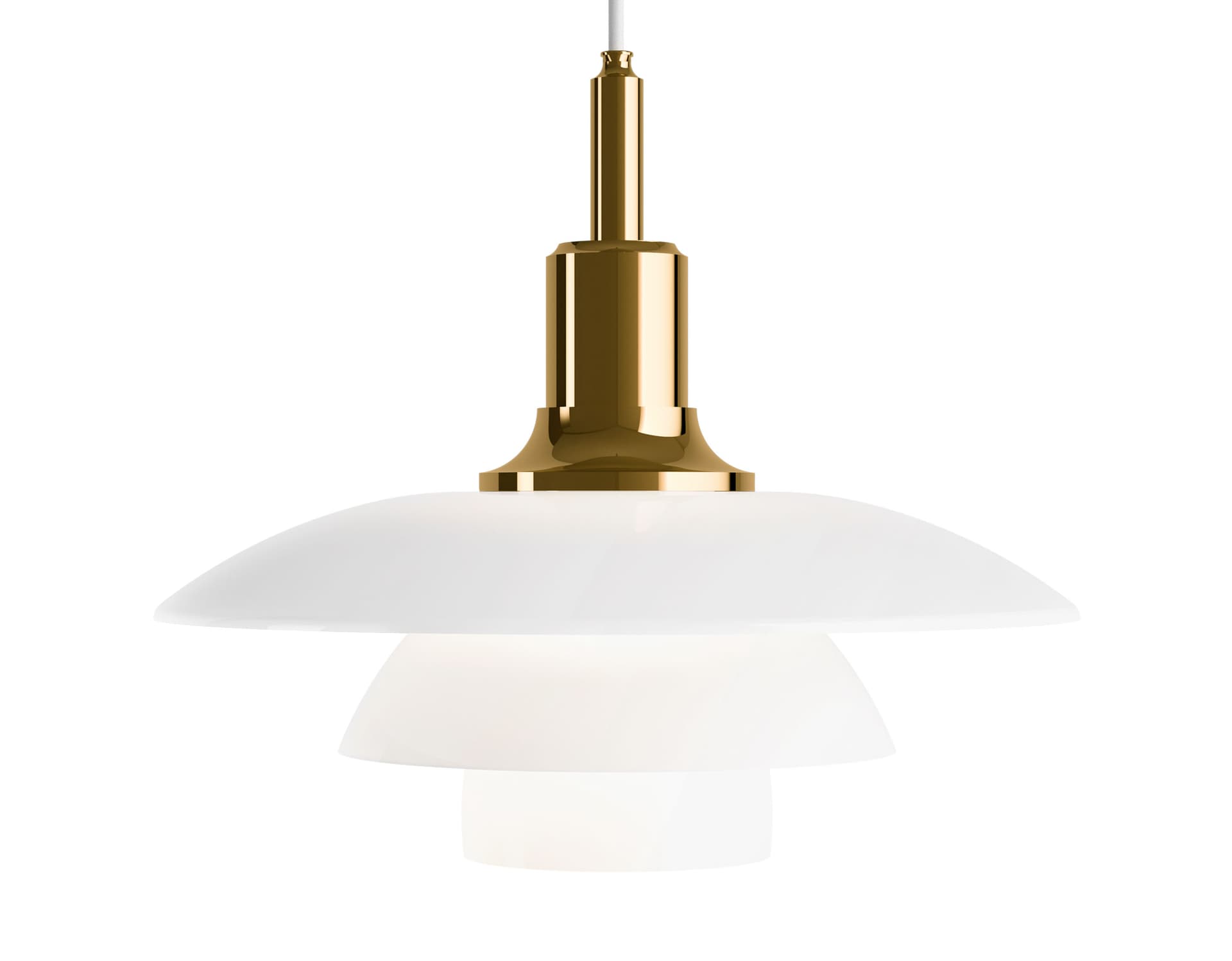 ph 3.5/3 glass pendant lamp / brass metalized / opal glass