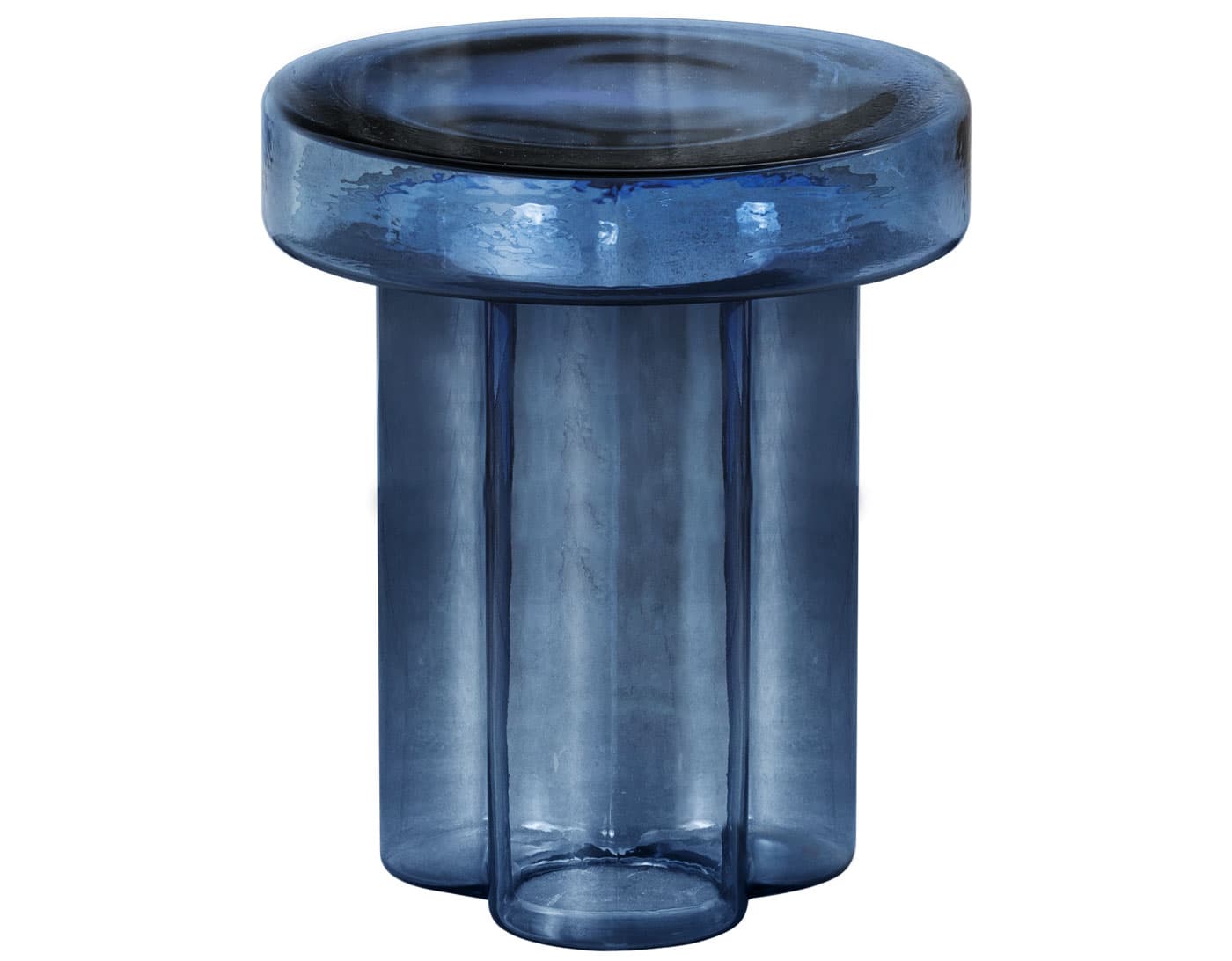 Soda Table Round / 15" diameter / tall / blue grey