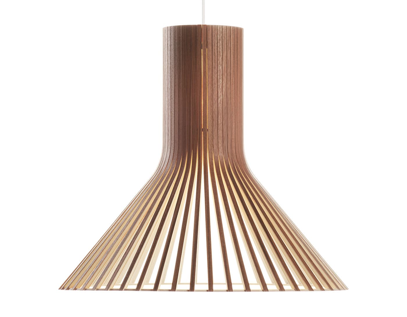 Puncto 4203 Pendant Lamp / walnut veneer / white cable