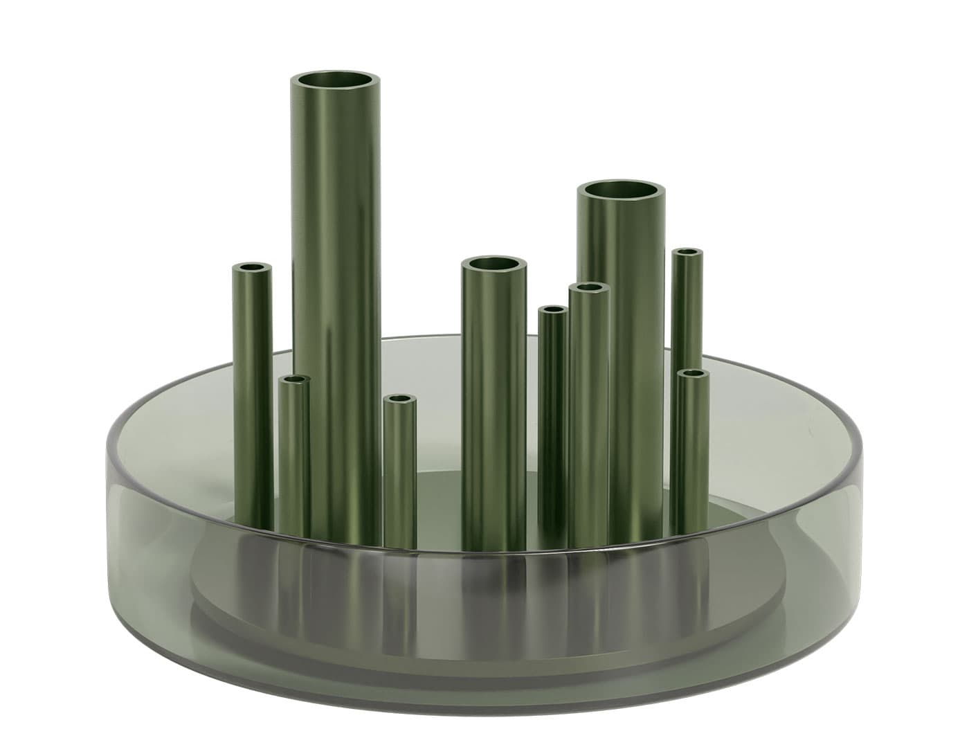 Ikeru Vase / low / forest green