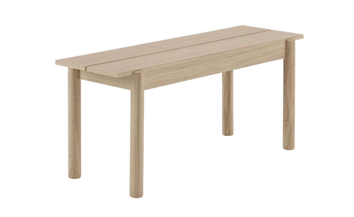 linear wood bench / short / oak