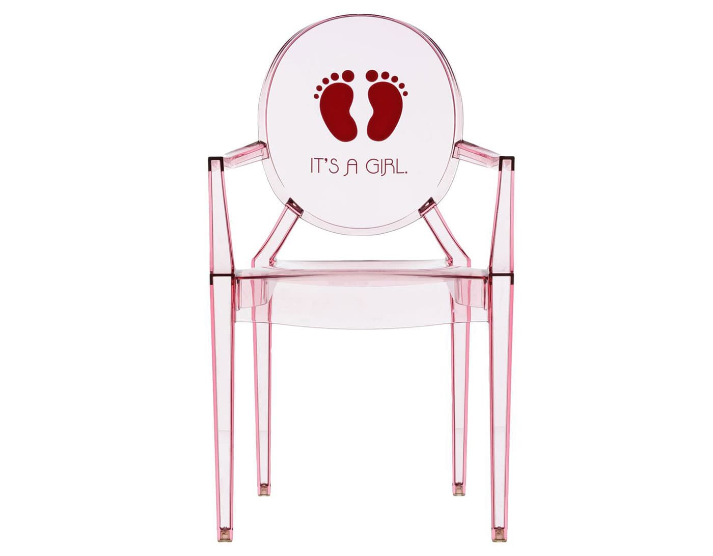 lou lou ghost child's chair / it's a girl - transparent pink