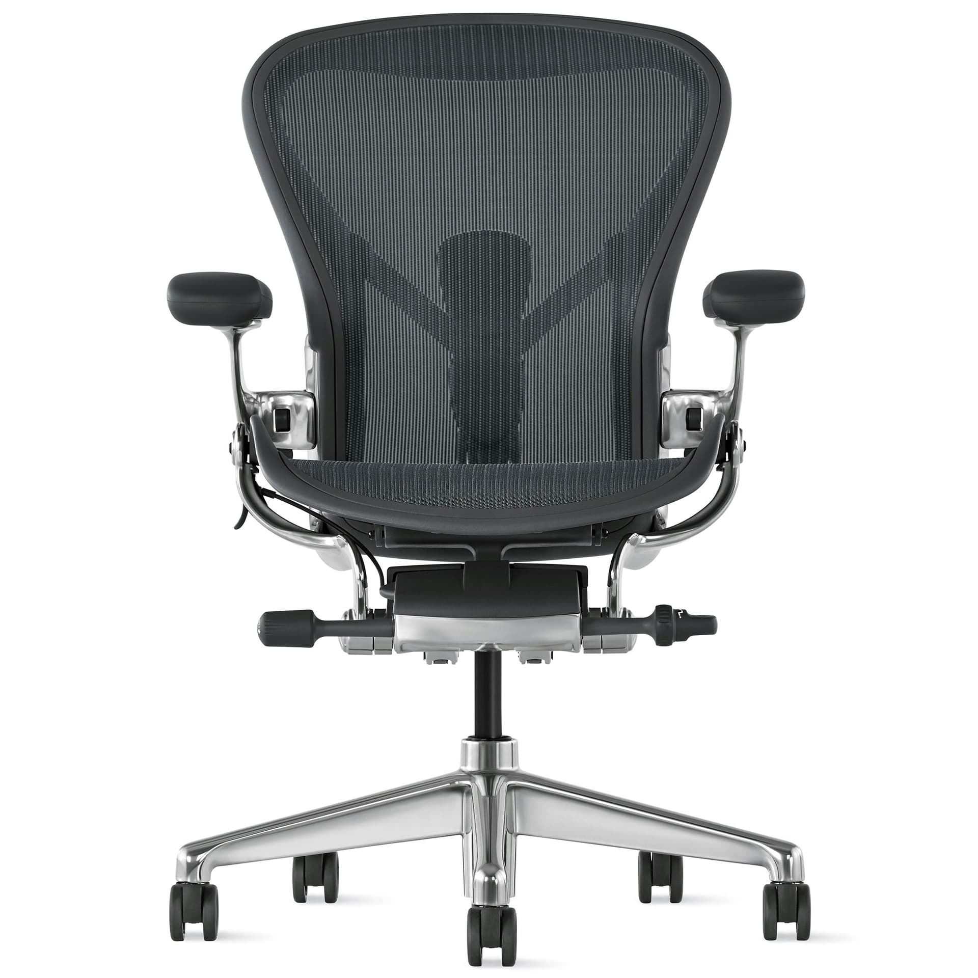 aeron chair / size B / premium / graphite frame / polished aluminum base
