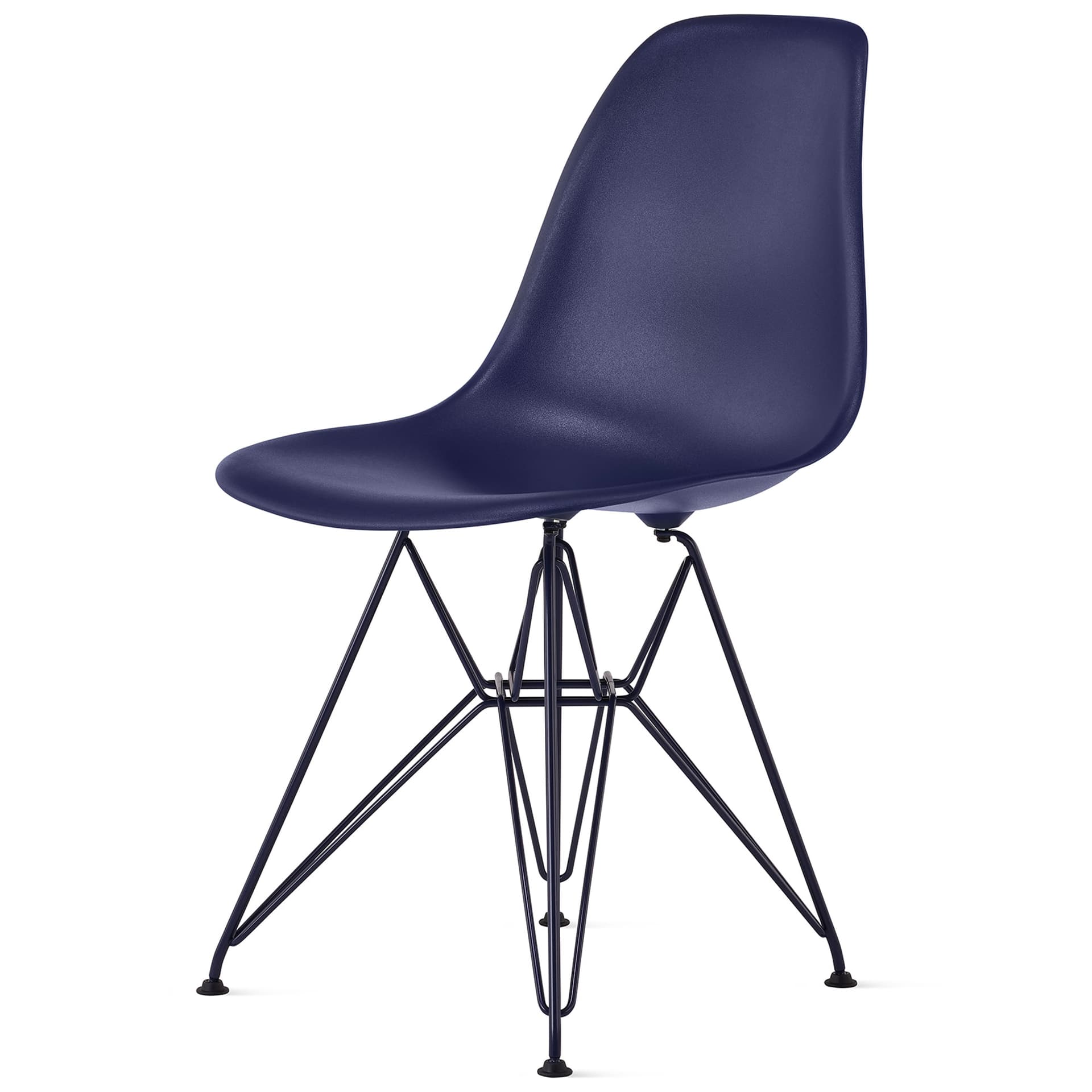 eames molded plastic side chair, herman miller x hay / black blue