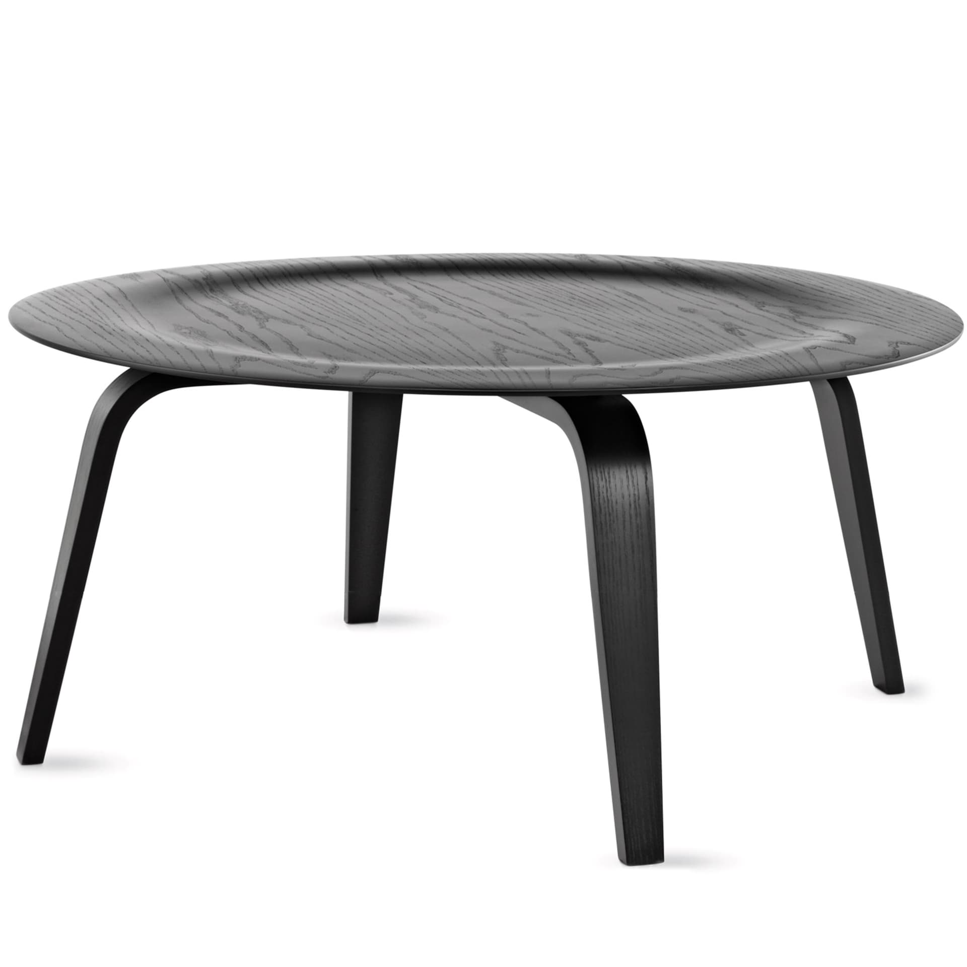 eames molded plywood coffee table with wood base / ebony
