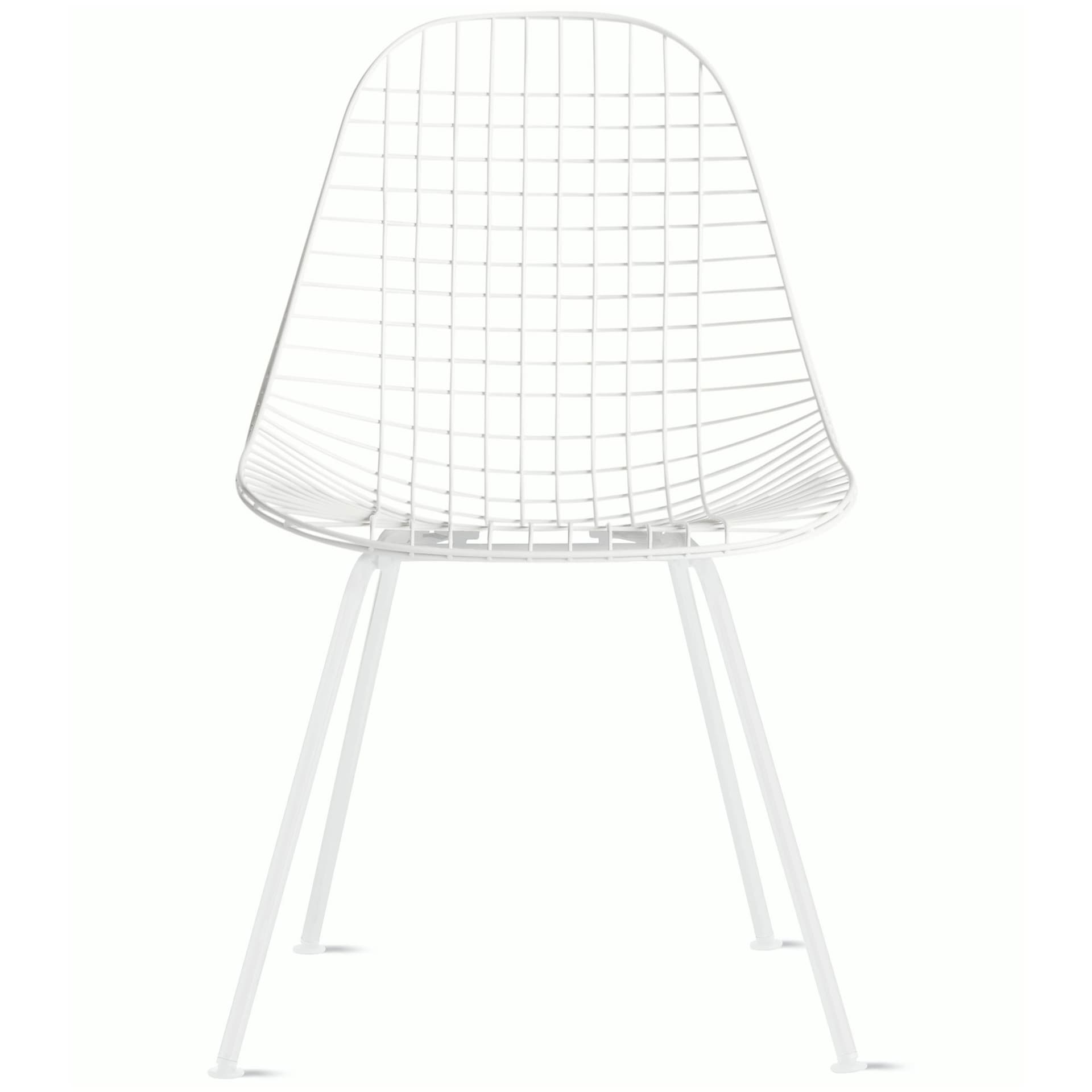 eames outdoor wire chair with 4 leg base / white powder-coat