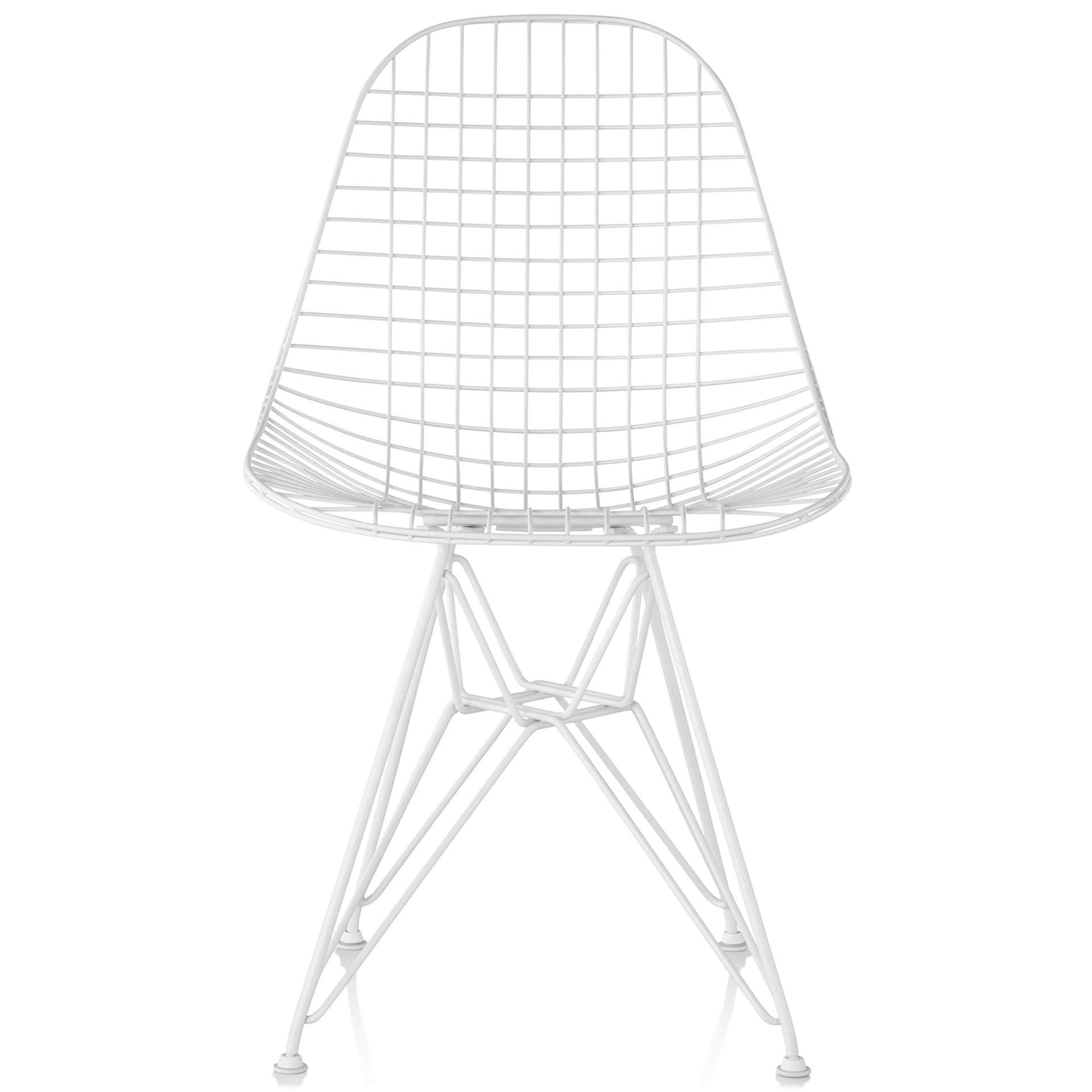 eames outdoor wire chair with wire base / white powder-coat