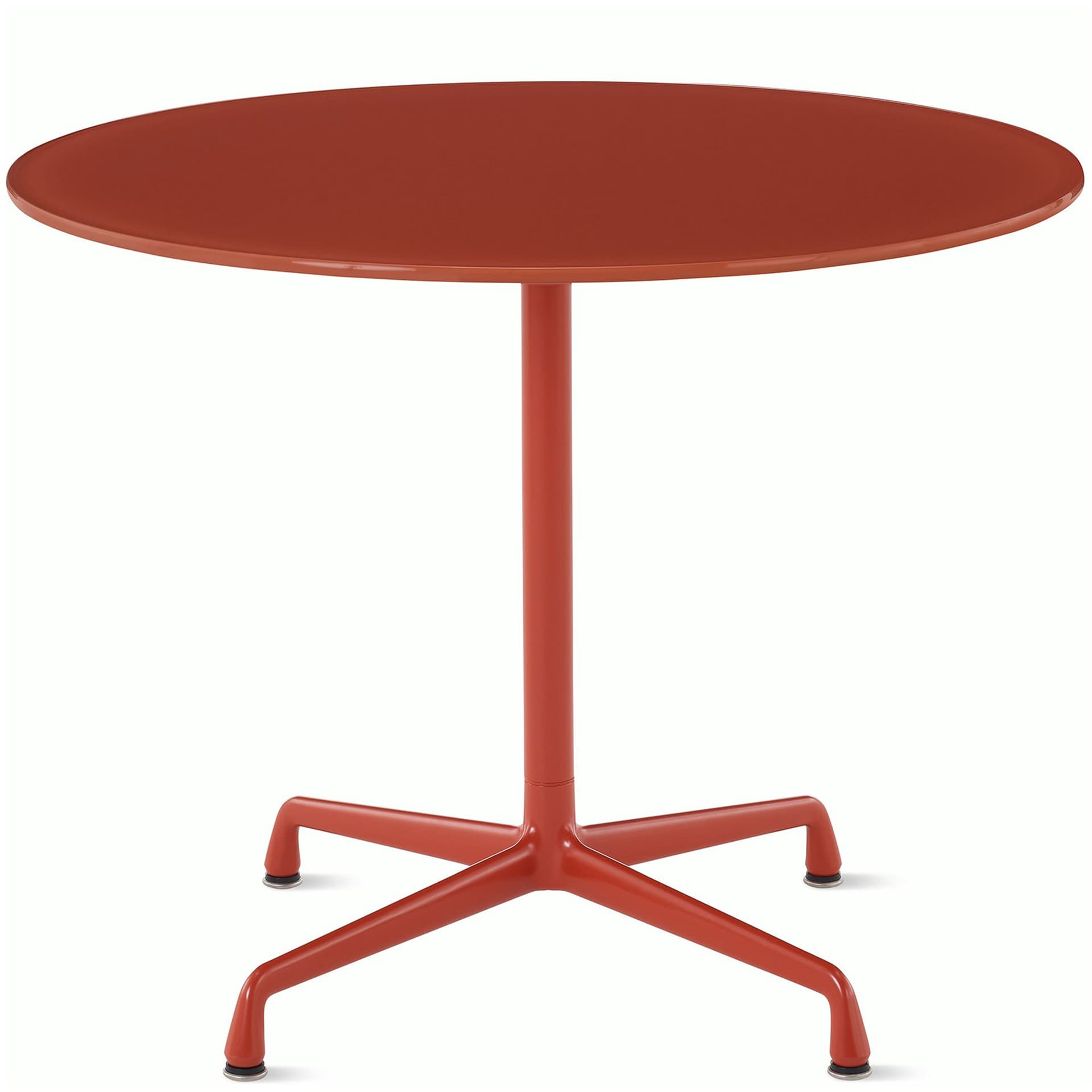 eames round dining table, herman miller x hay / iron red