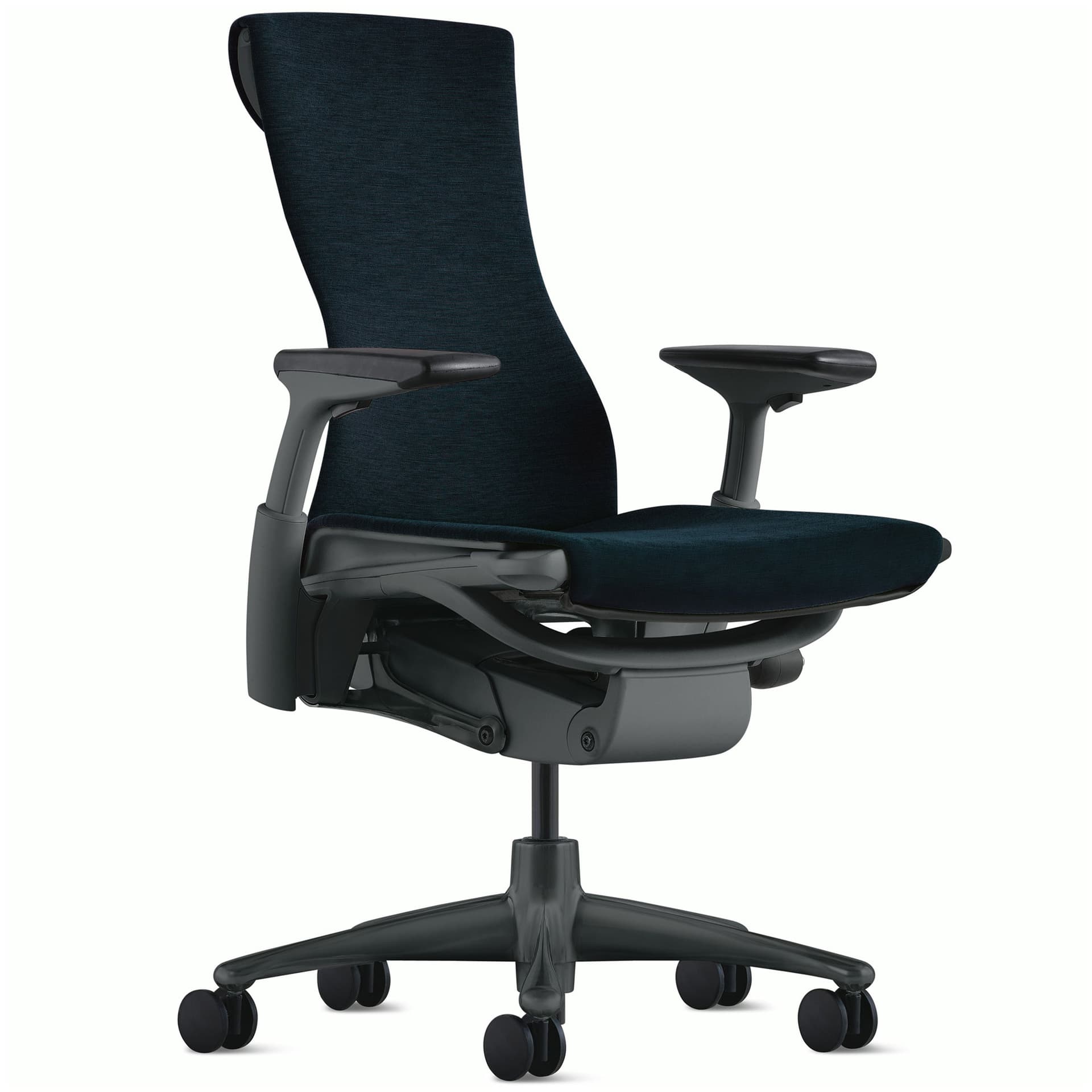 Embody task chair by Herman Miller / graphite base / graphite frame / sync nightfall fabric