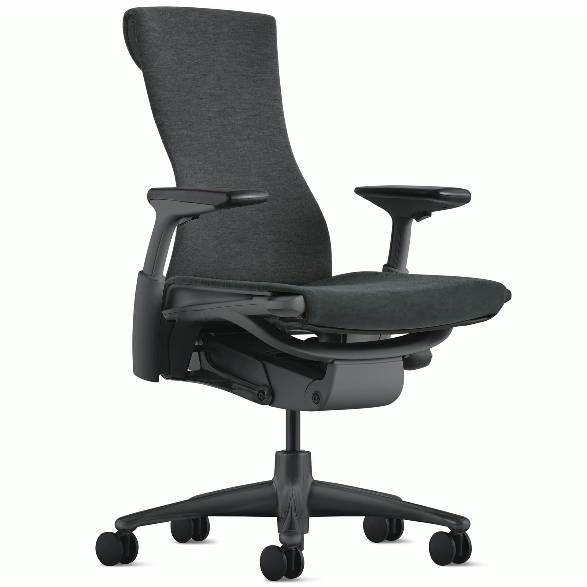 Embody task chair by Herman Miller / graphite base / graphite frame / sync dark carbon fabric