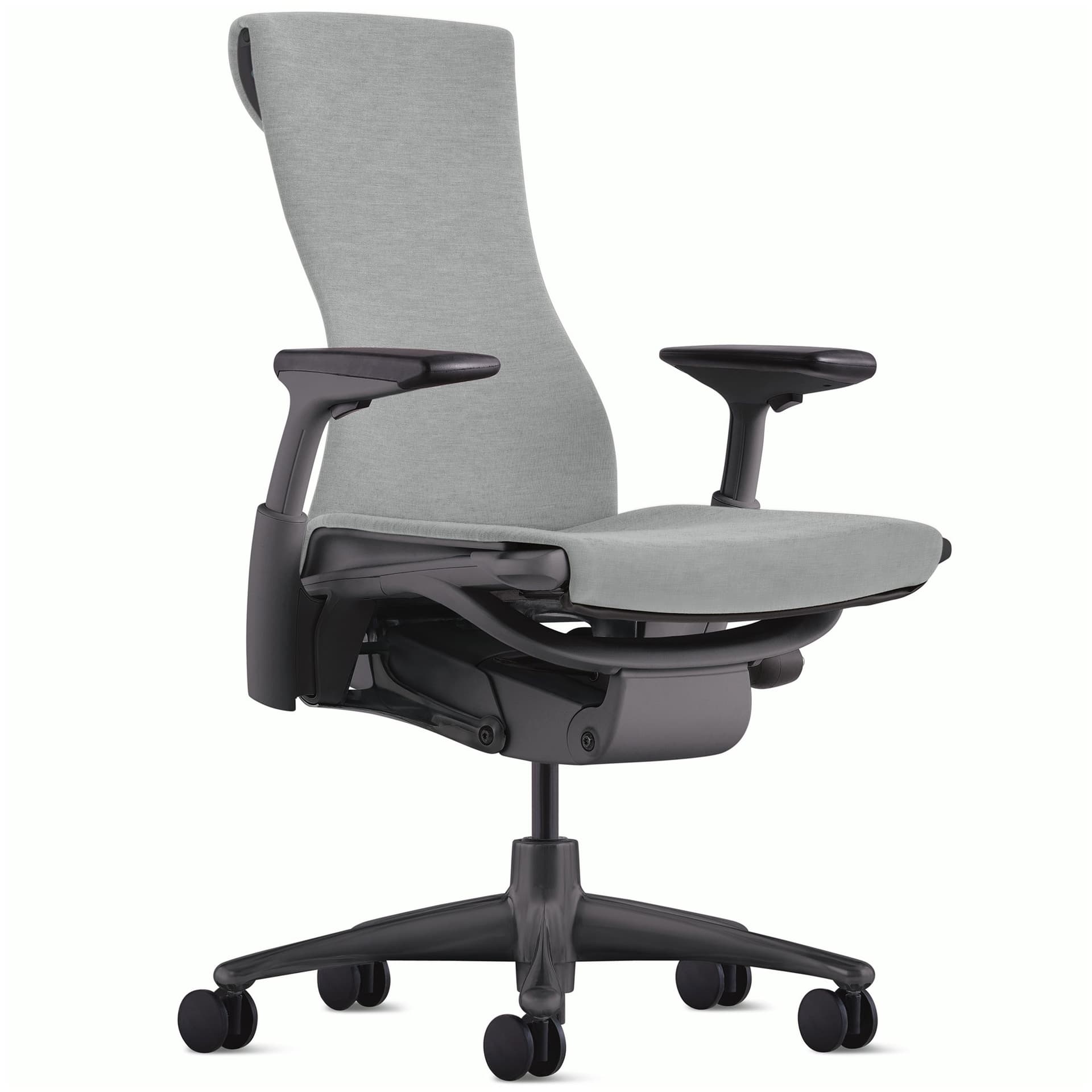 Embody task chair by Herman Miller / graphite base / graphite frame / sync dark mineral fabric