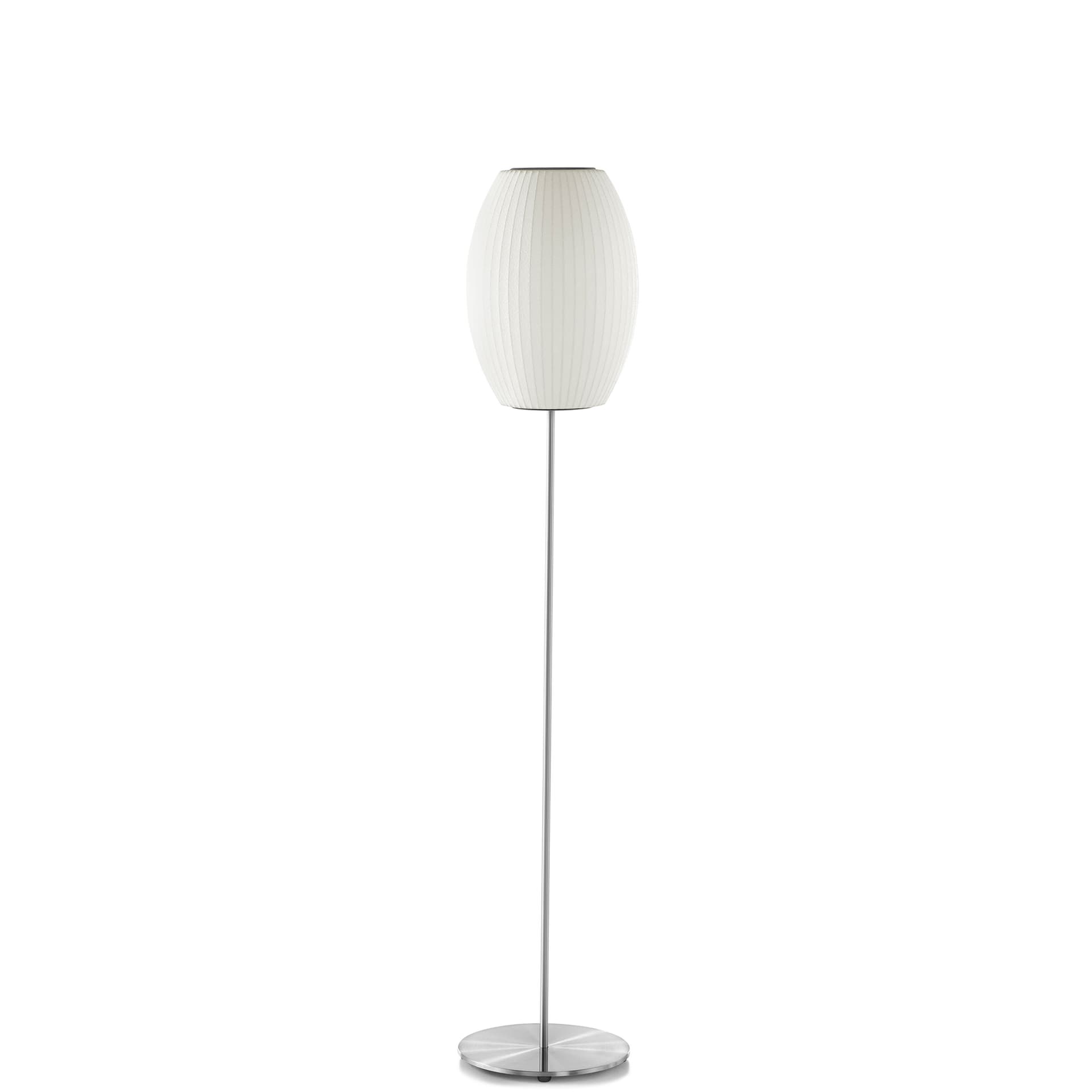 nelson cigar bubble floor lamp on lotus stand / small / brushed nickel base