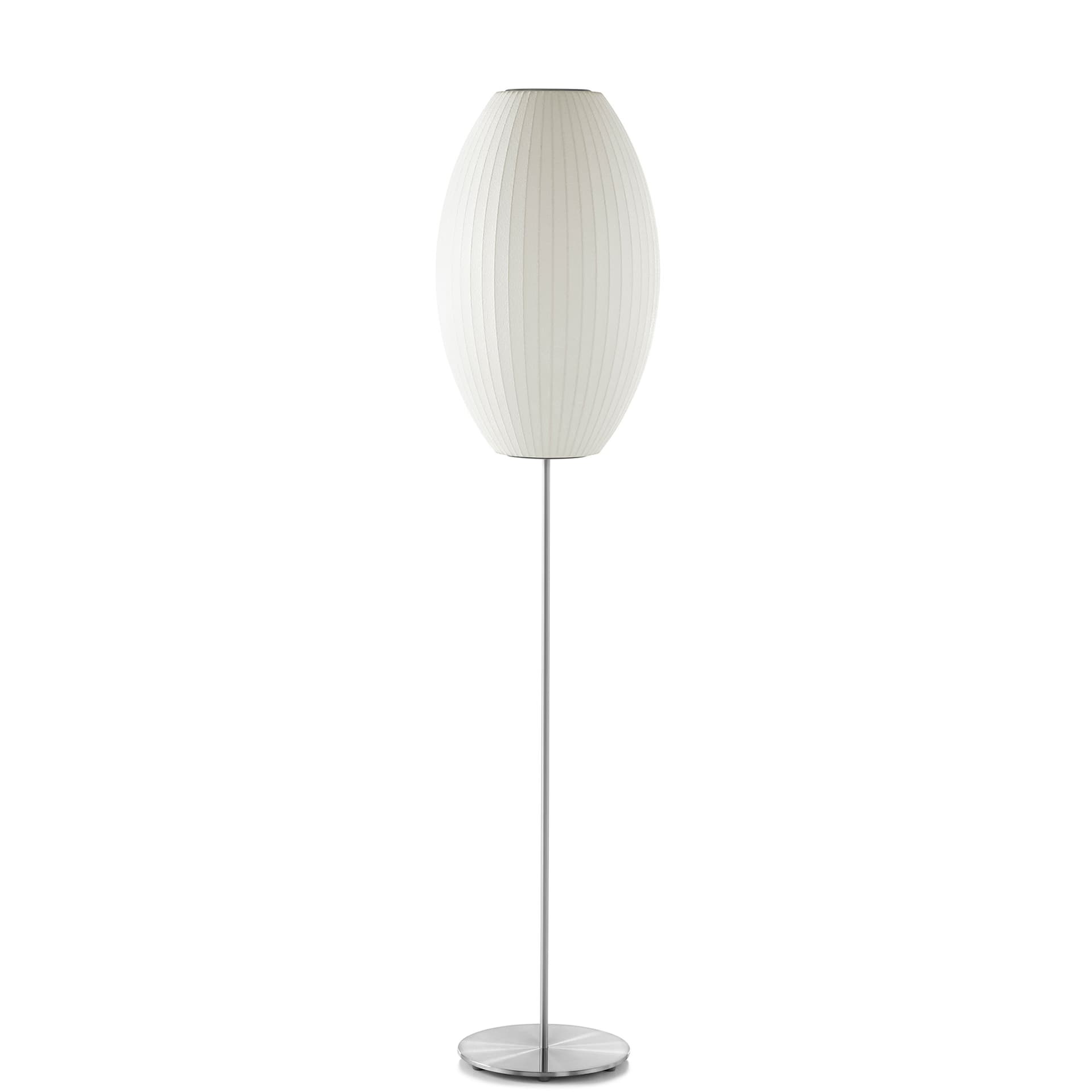 nelson cigar bubble floor lamp on lotus stand / medium / brushed nickel base