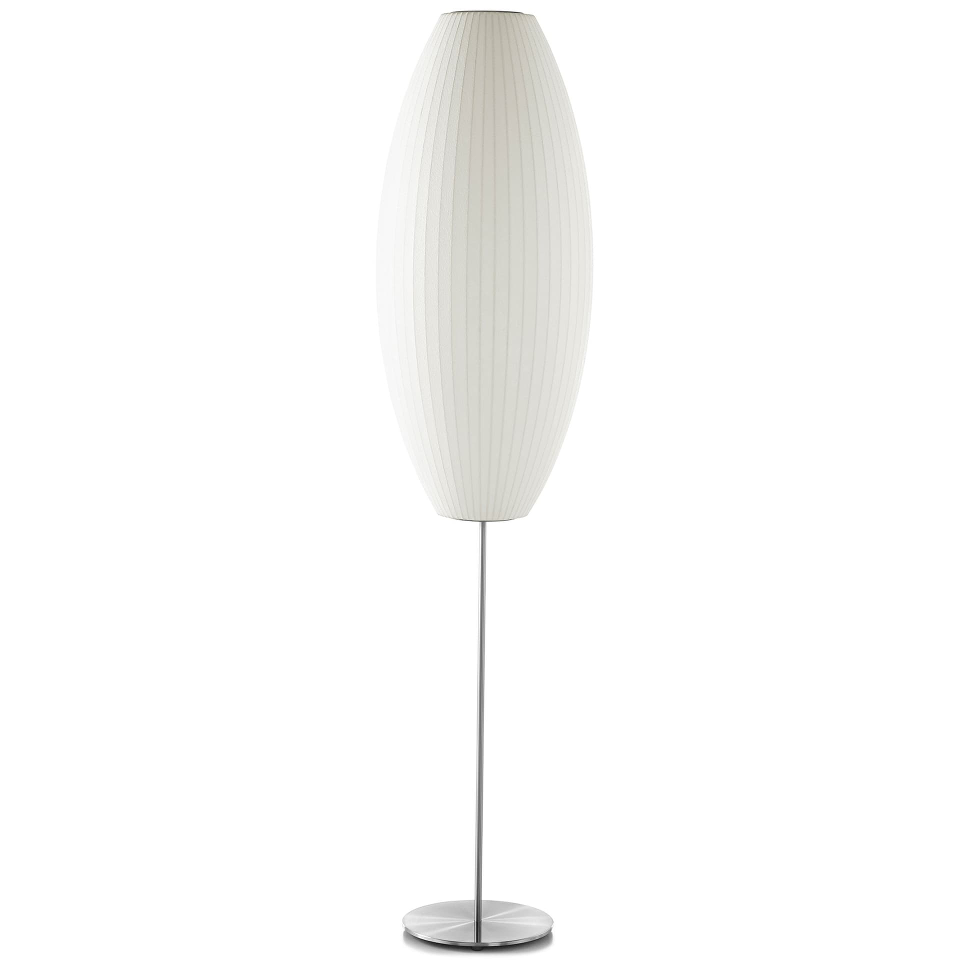 nelson cigar bubble floor lamp on lotus stand / large / brushed nickel base