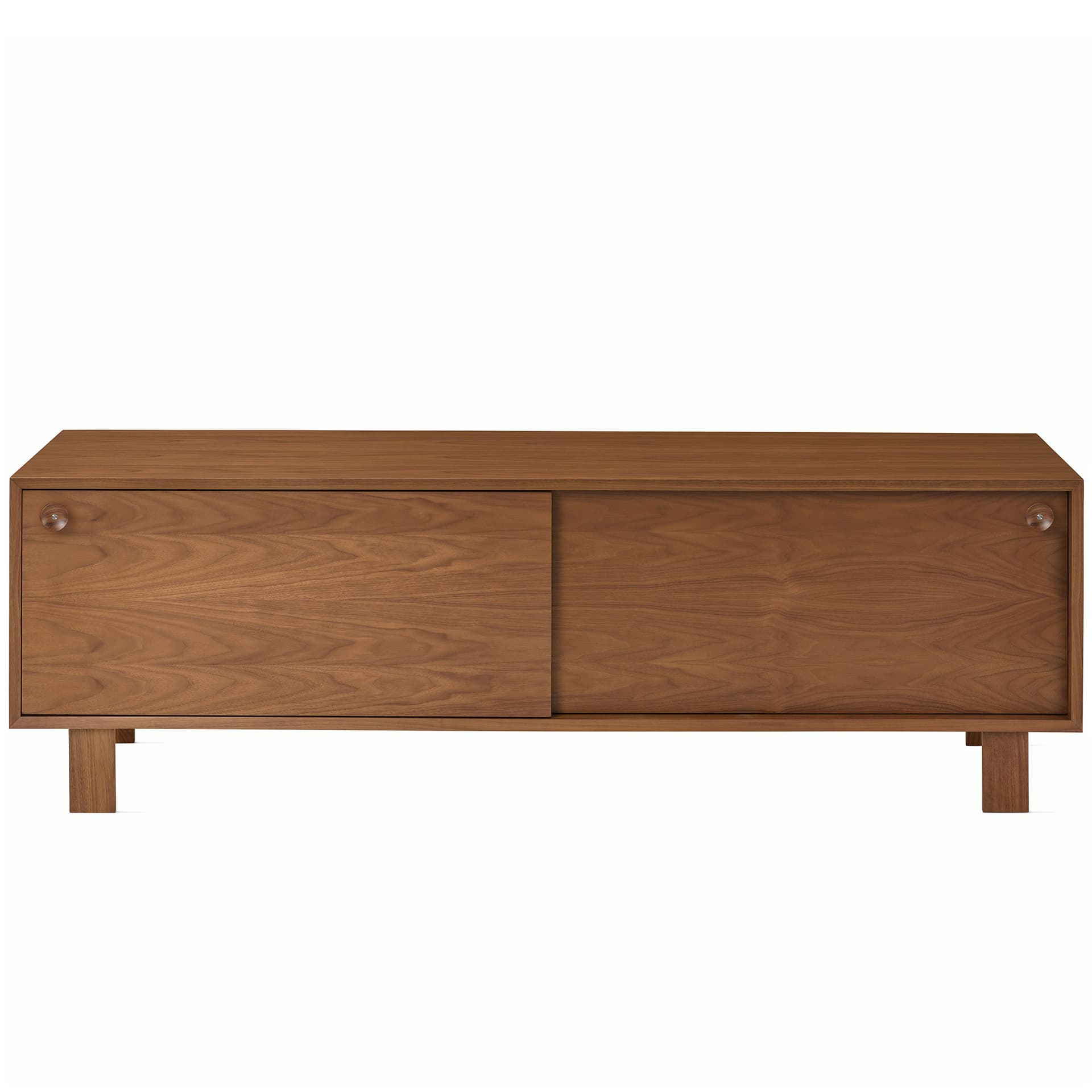 Nelson Basic Cabinet Series Media Unit / standard legs / wood cupcake pulls / walnut finish