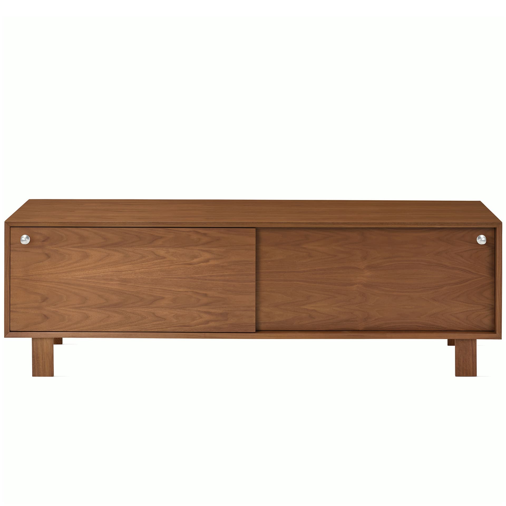 Nelson Basic Cabinet Series Media Unit / standard legs / aluminum pawn pulls / walnut finish