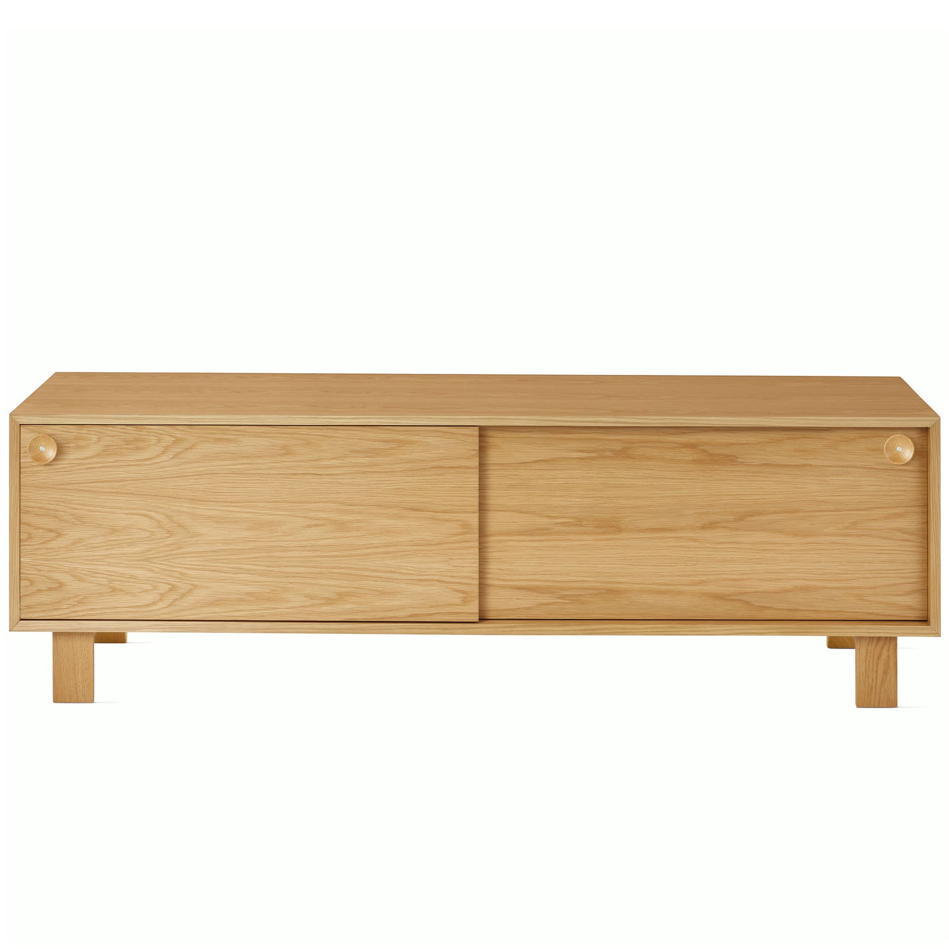 Nelson Basic Cabinet Series Media Unit / standard legs / wood cupcake pulls / white oak finish