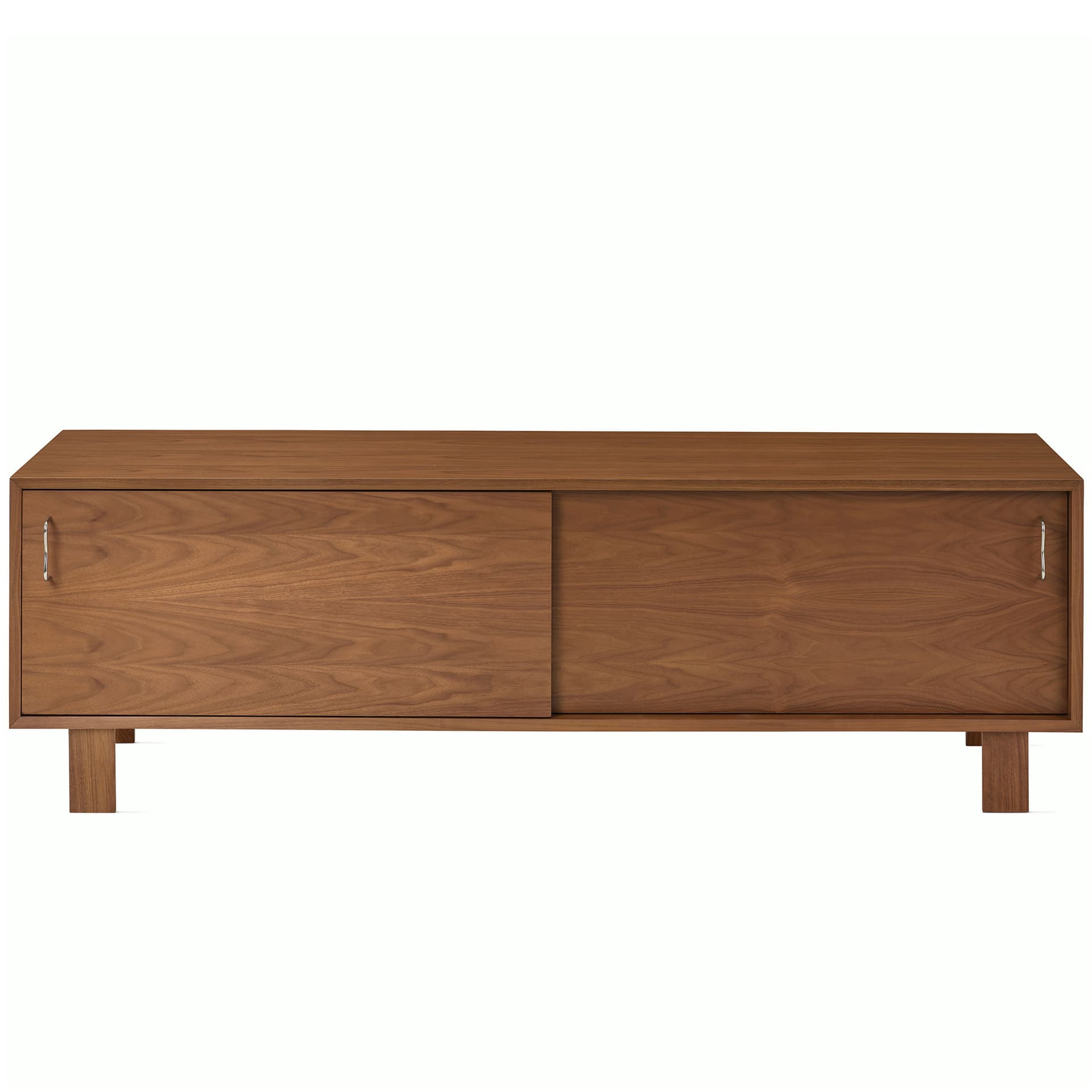 Nelson Basic Cabinet Series Media Unit / standard legs / aluminum wavy pulls / walnut finish