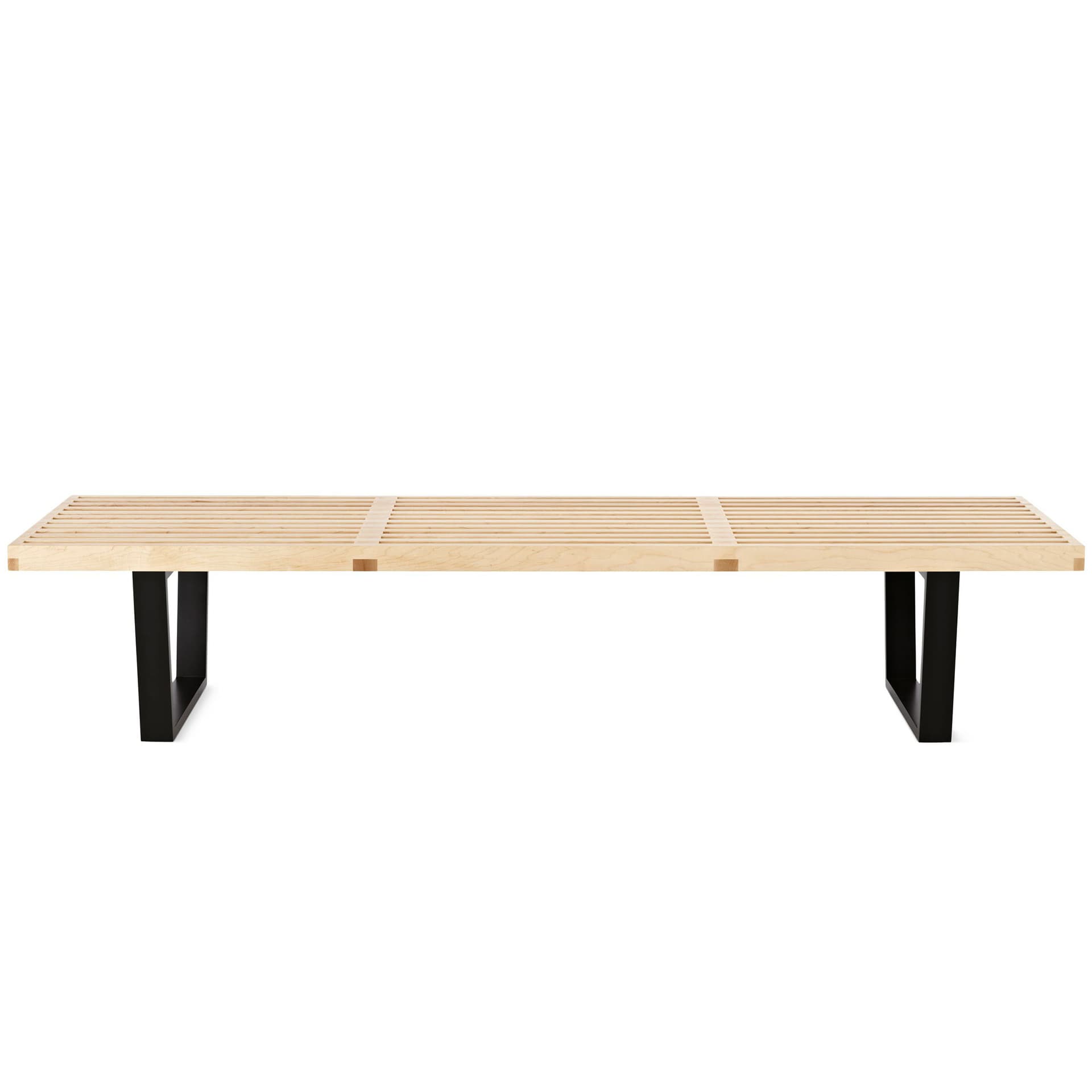 george nelson platform bench with wood base / 72" / natural maple slats