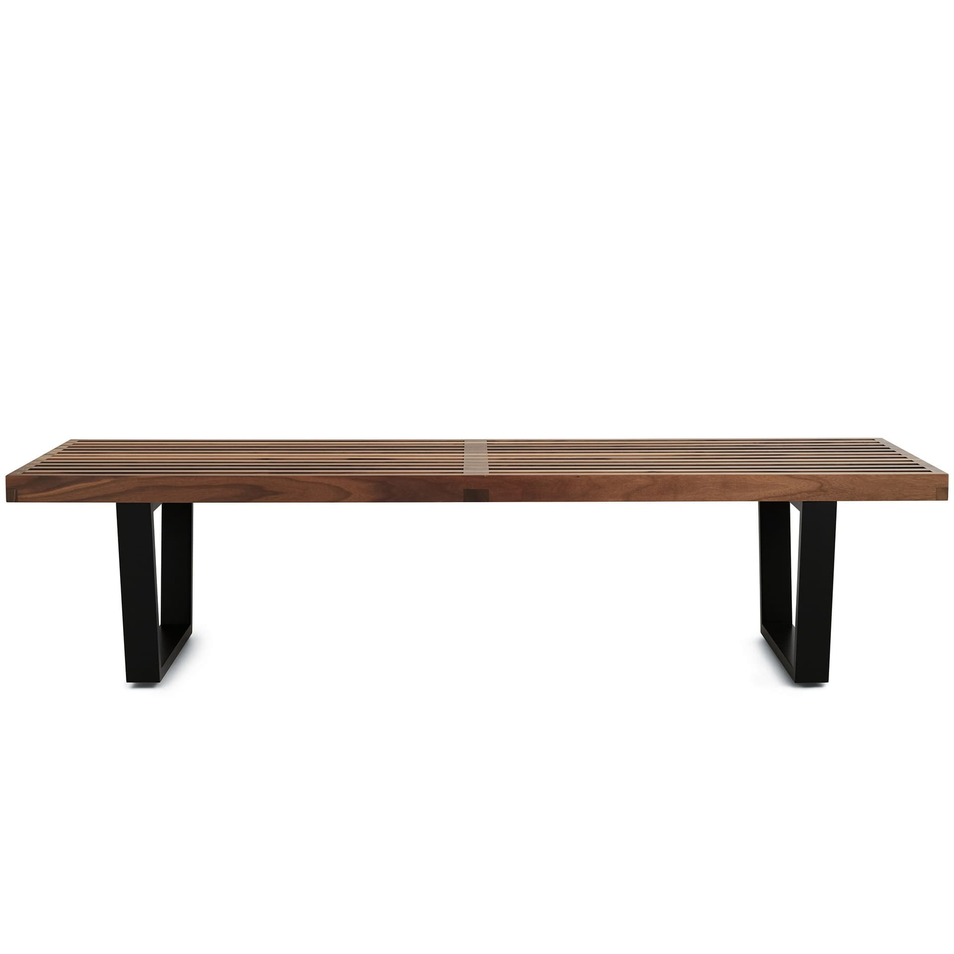 george nelson platform bench with wood base / 60" / walnut slats
