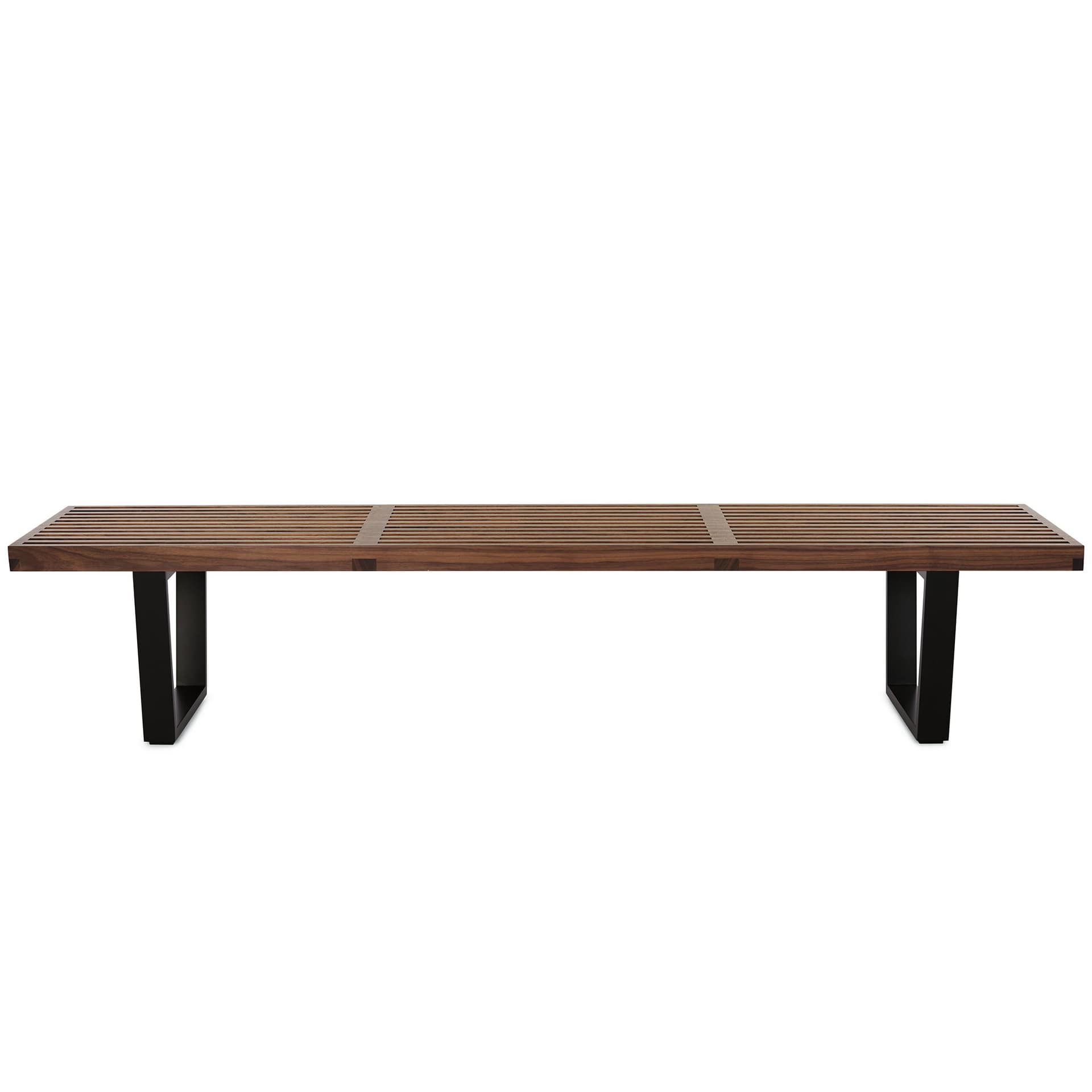 george nelson platform bench with wood base / 72" / walnut slats
