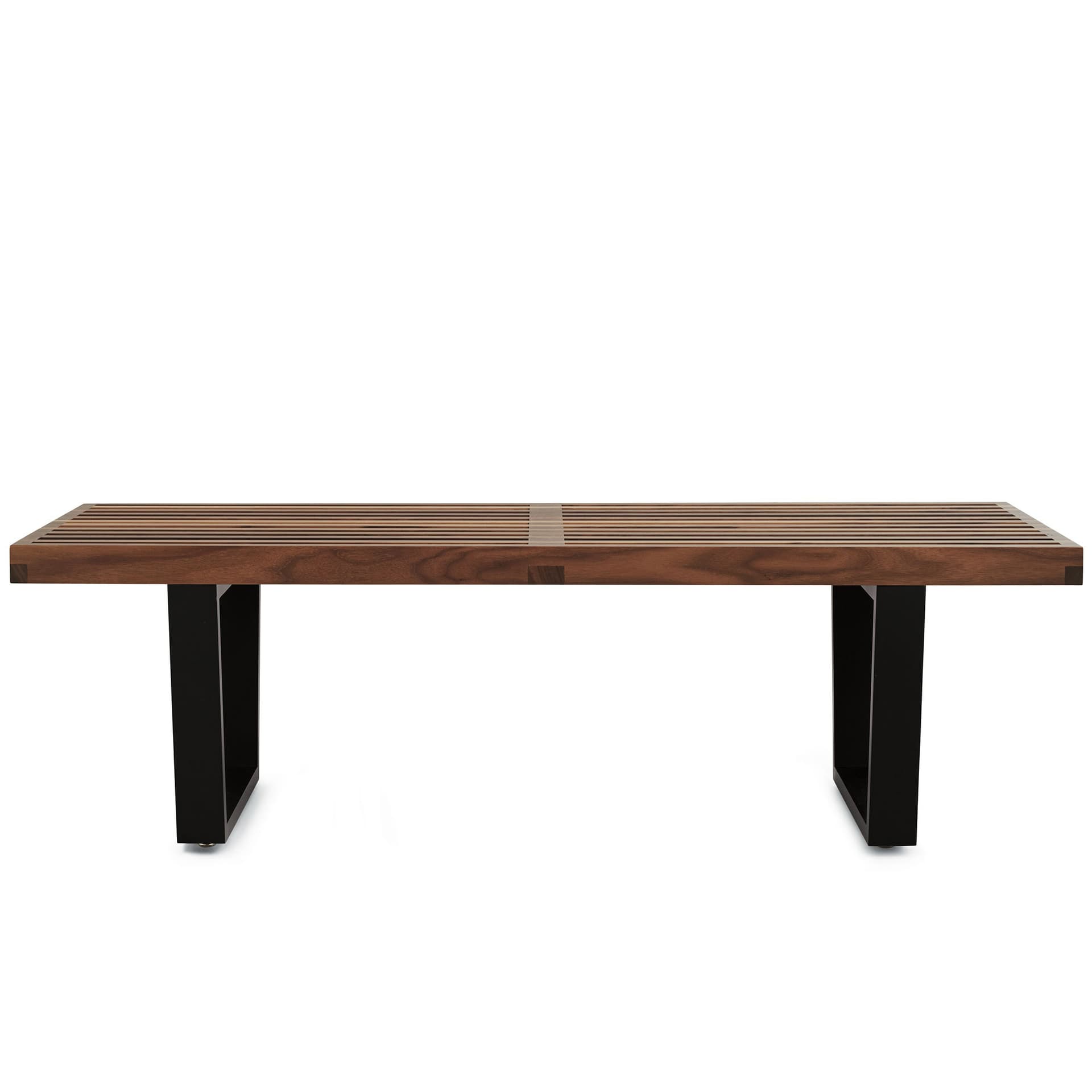 george nelson platform bench with wood base / 48" / walnut slats