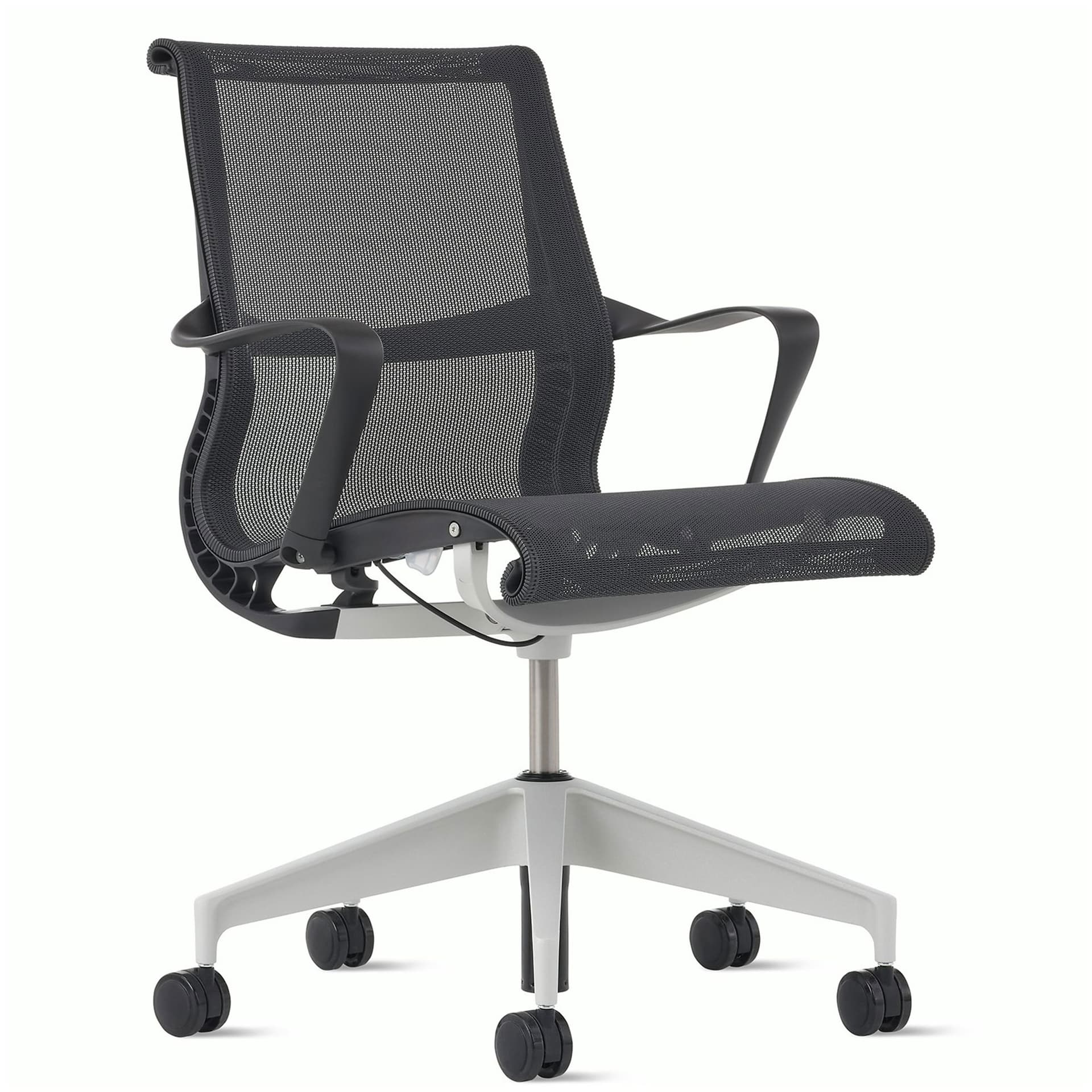 setu chair by Herman Miller / graphite intercept mesh / graphite frame / silver-alloy base
