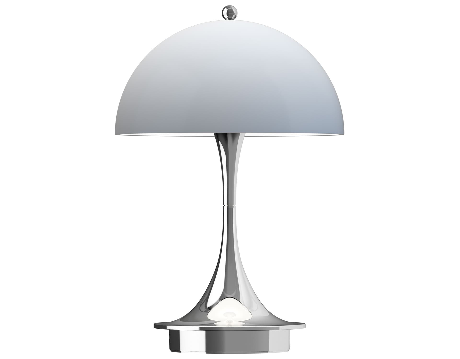 Panthella 160 Portable Table Lamp / opal blue grey / chrome