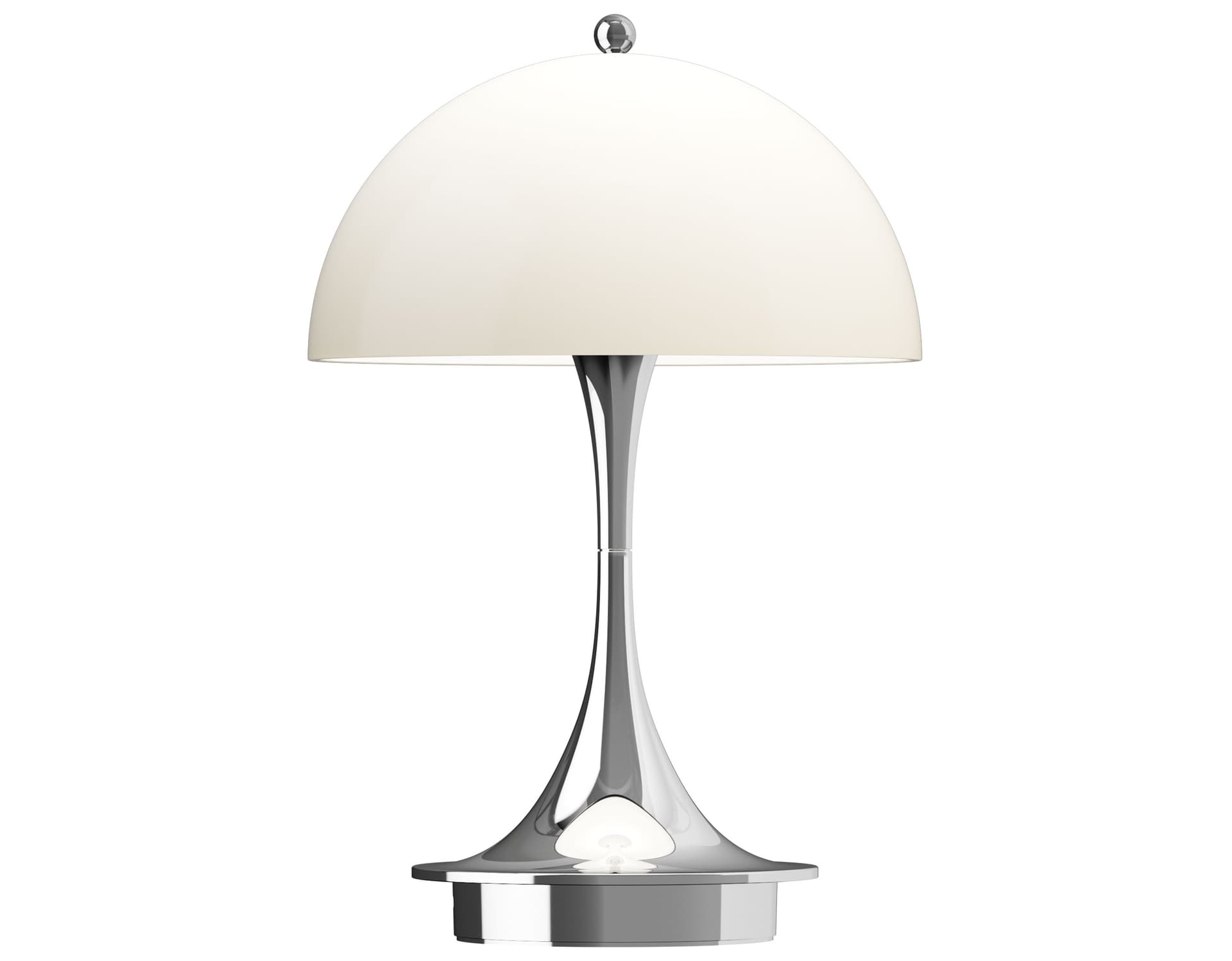 Panthella 160 Portable Table Lamp / opal beige / chrome