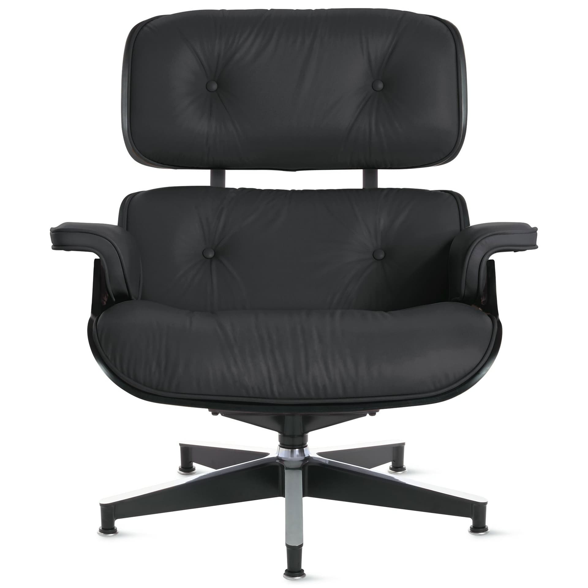 ebony eames lounge chair without ottoman / standard classic height / 2100 leather upholstery black