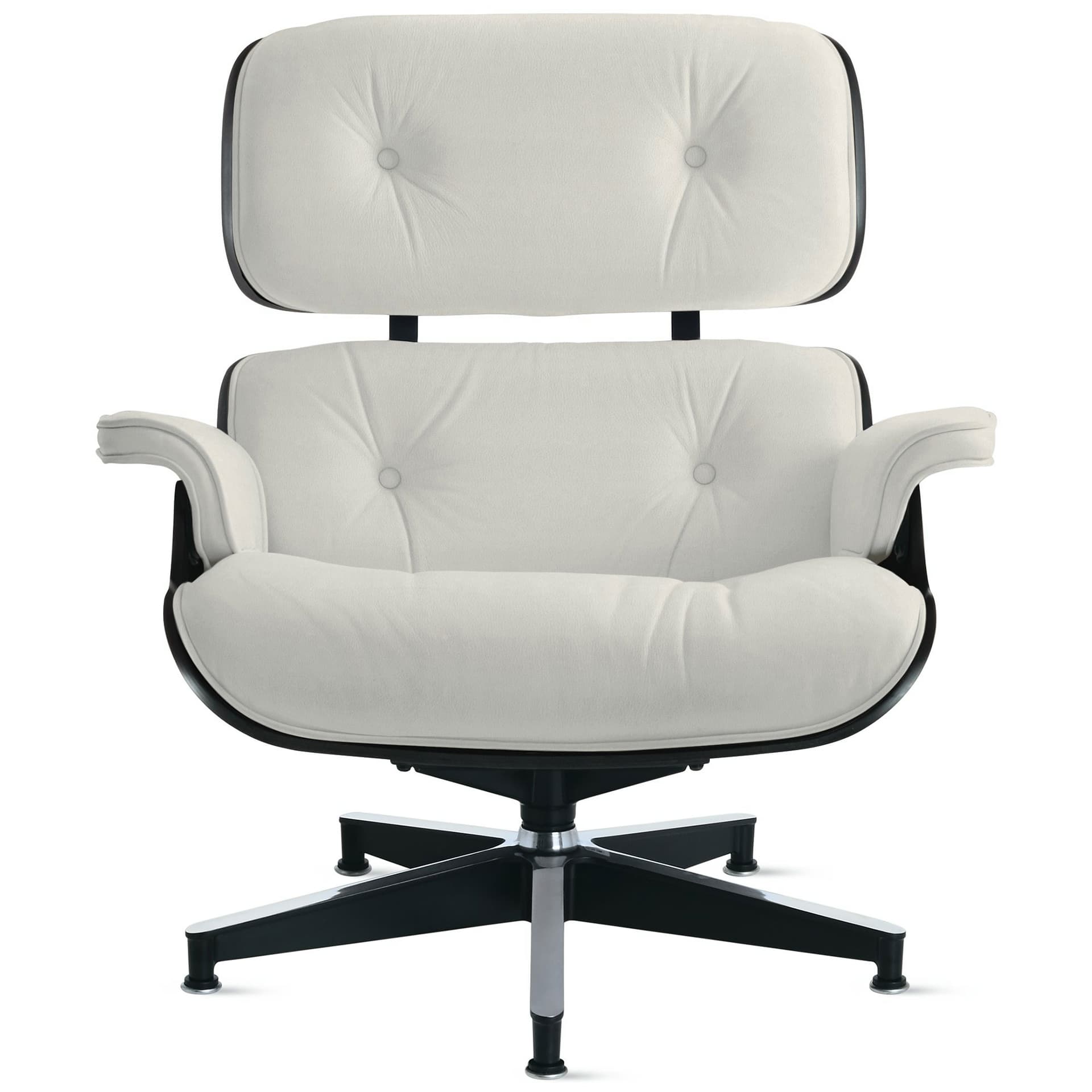 ebony eames lounge chair without ottoman / standard classic height / stow leather upholstery cabana