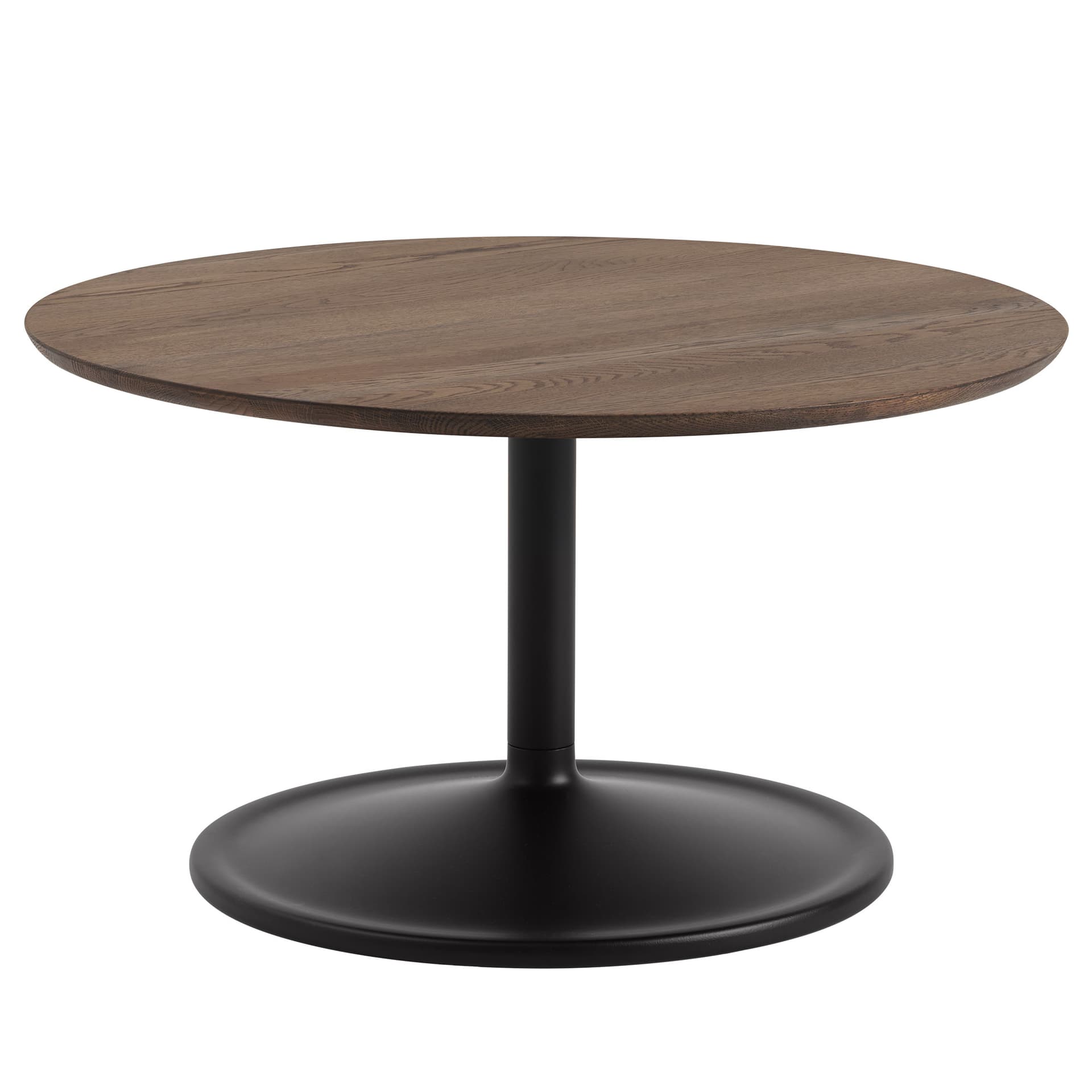 Soft Coffee Table / 29.5" diameter x 16.5" h - dark oiled oak / black