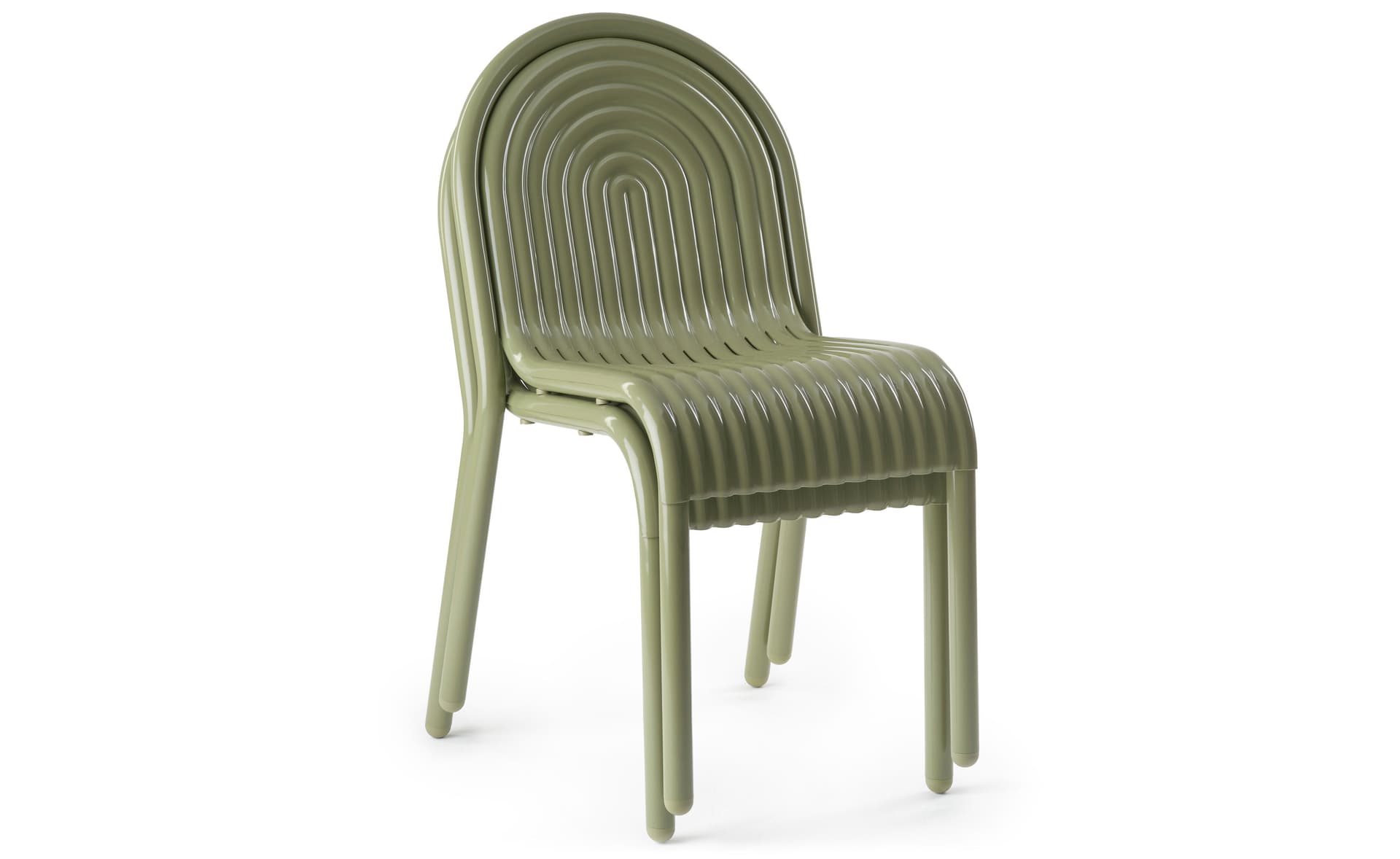 Groove Outdoor Side Chair Set of 2 / no added cushions / moss