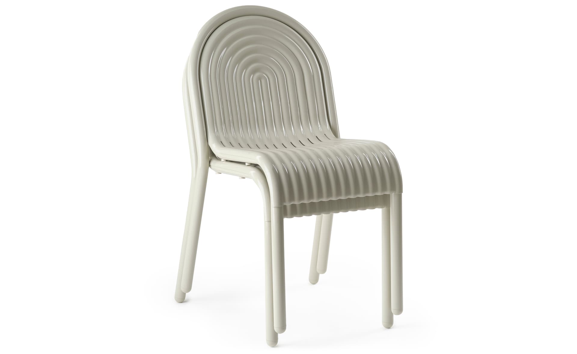 Groove Outdoor Side Chair Set of 2 / no added cushions / putty
