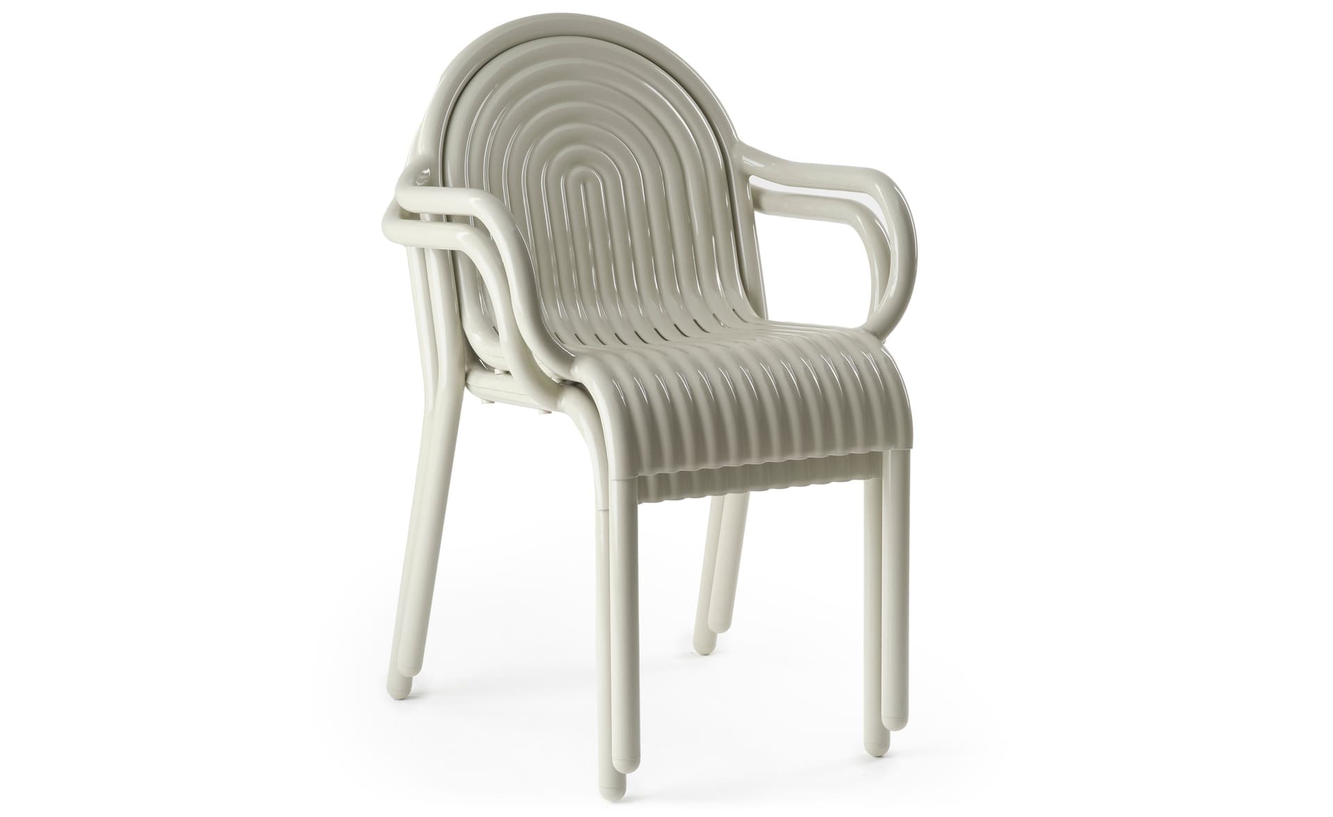 Groove Outdoor Armchair Set of 2 / no added cushions / putty