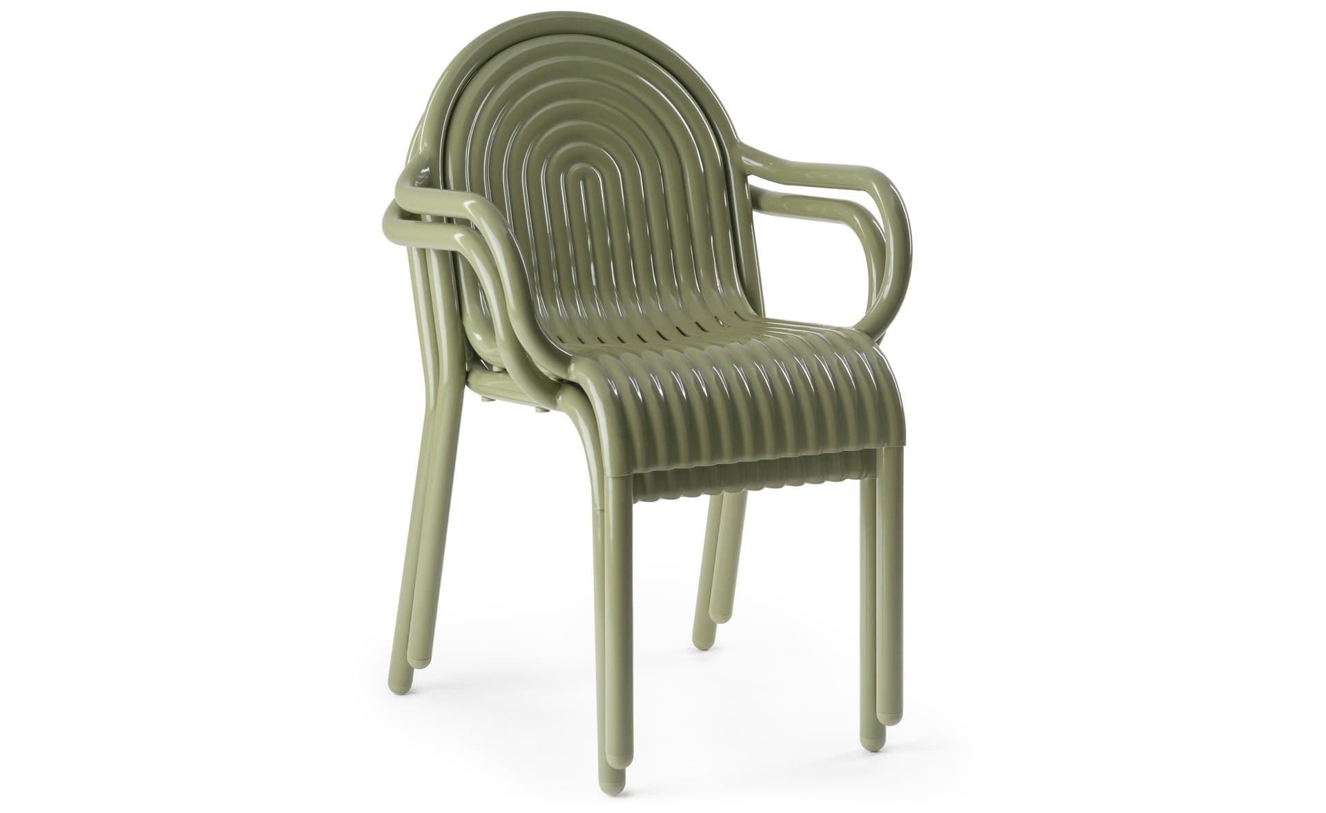 Groove Outdoor Armchair Set of 2 / no added cushions / moss