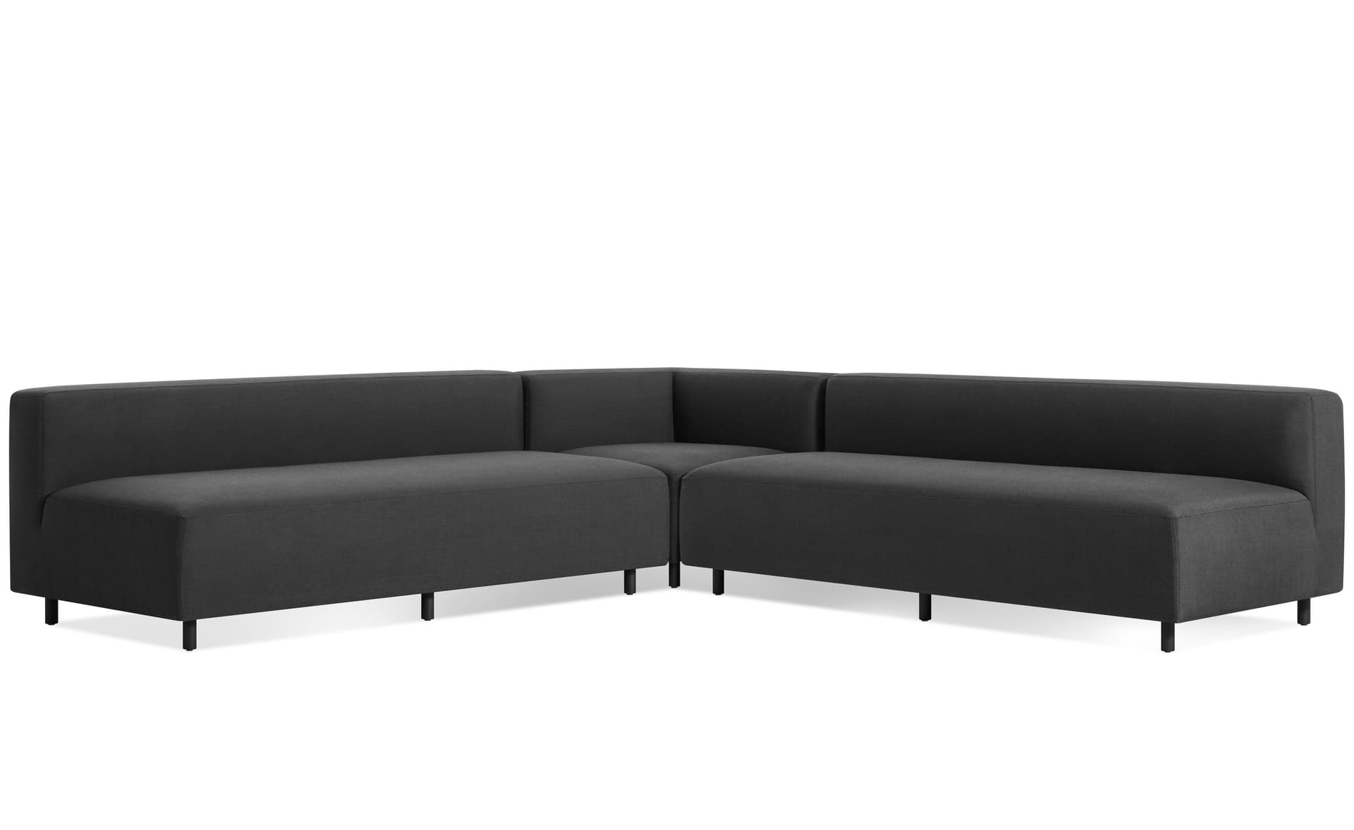 9 yard outdoor L sectional sofa / armless / sunbrella coal