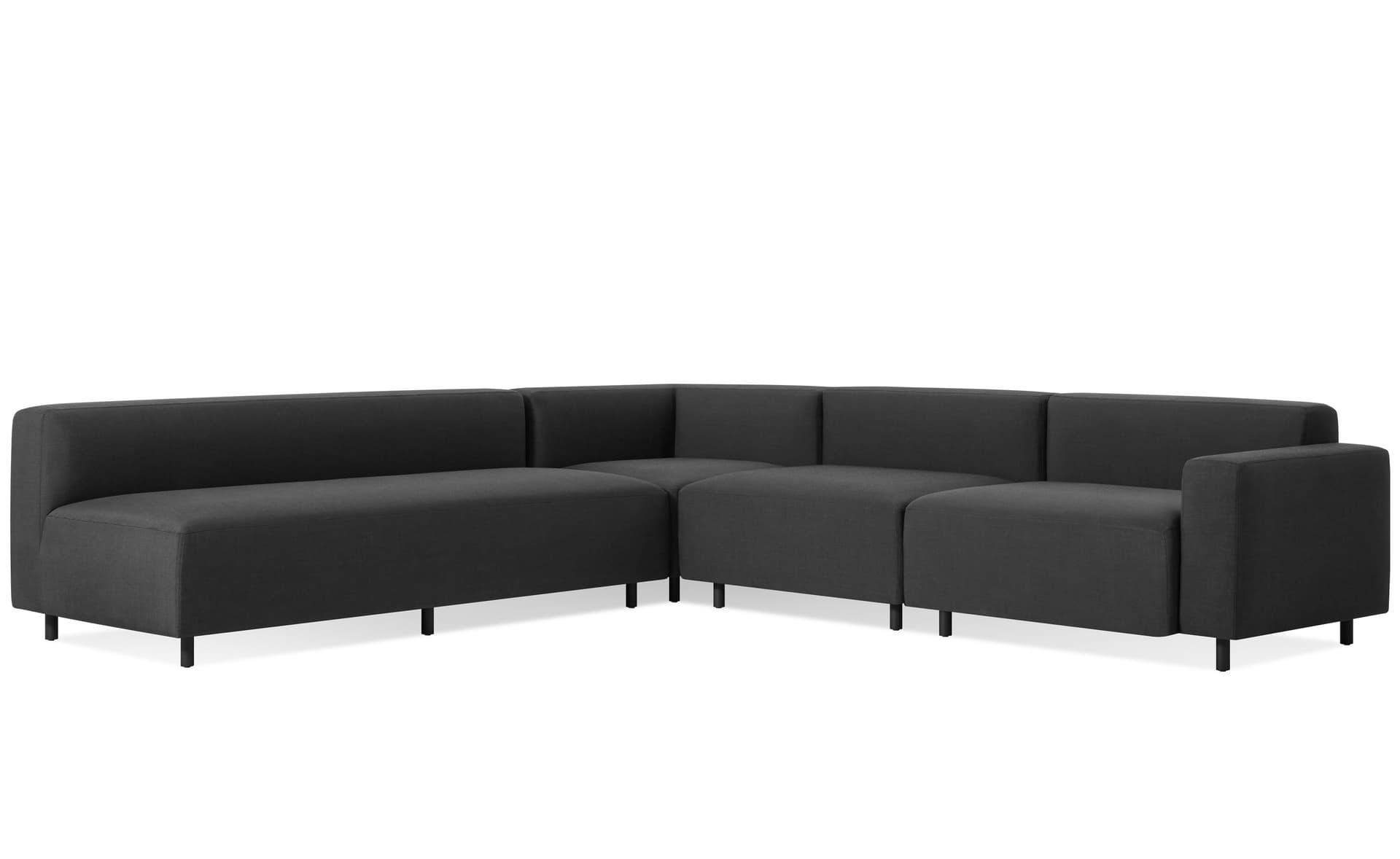 9 yard outdoor L sectional sofa / right arm / sunbrella coal