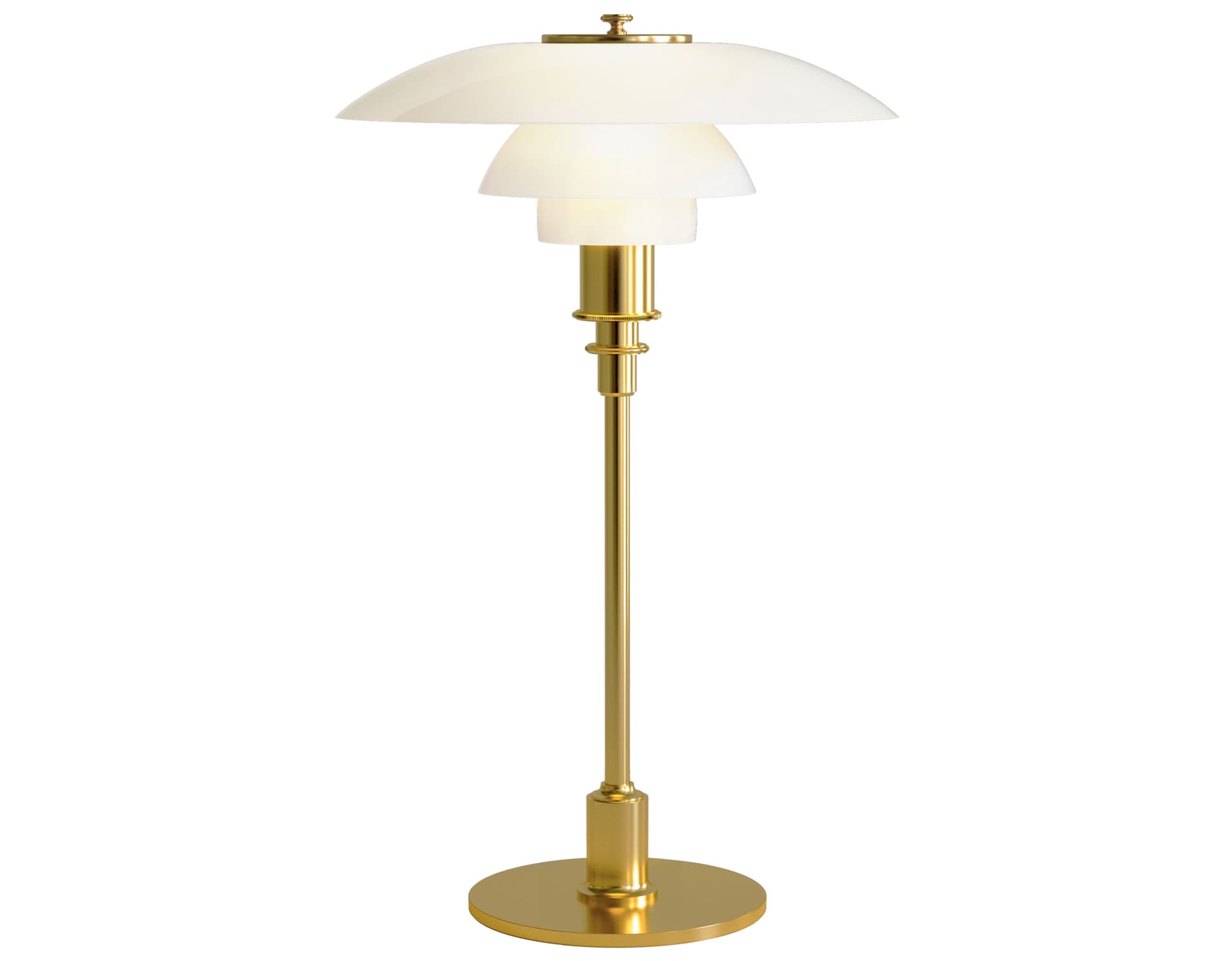 ph 3/2 table lamp / brass metalized stem & base