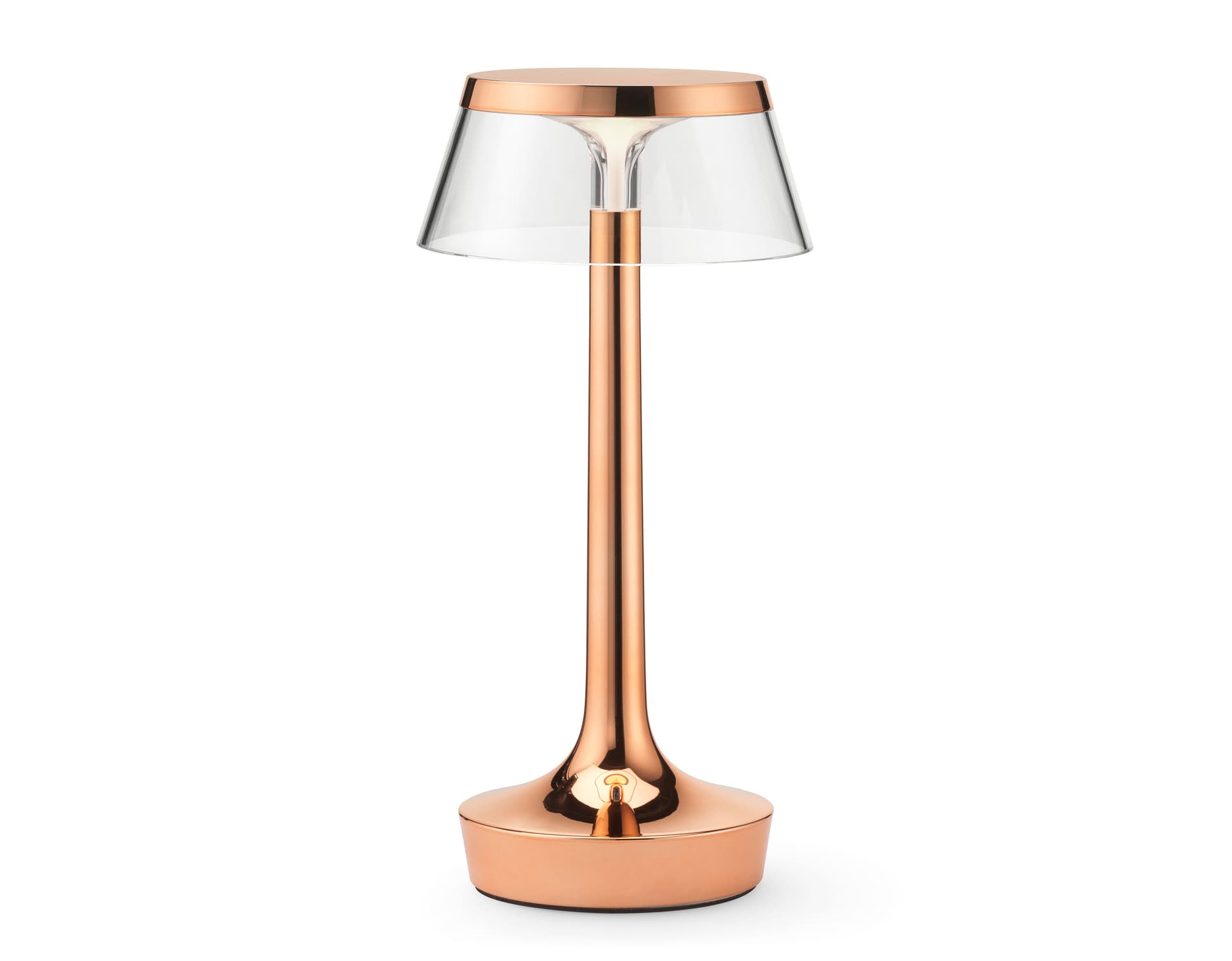 bon jour unplugged table lamp / copper / transparent