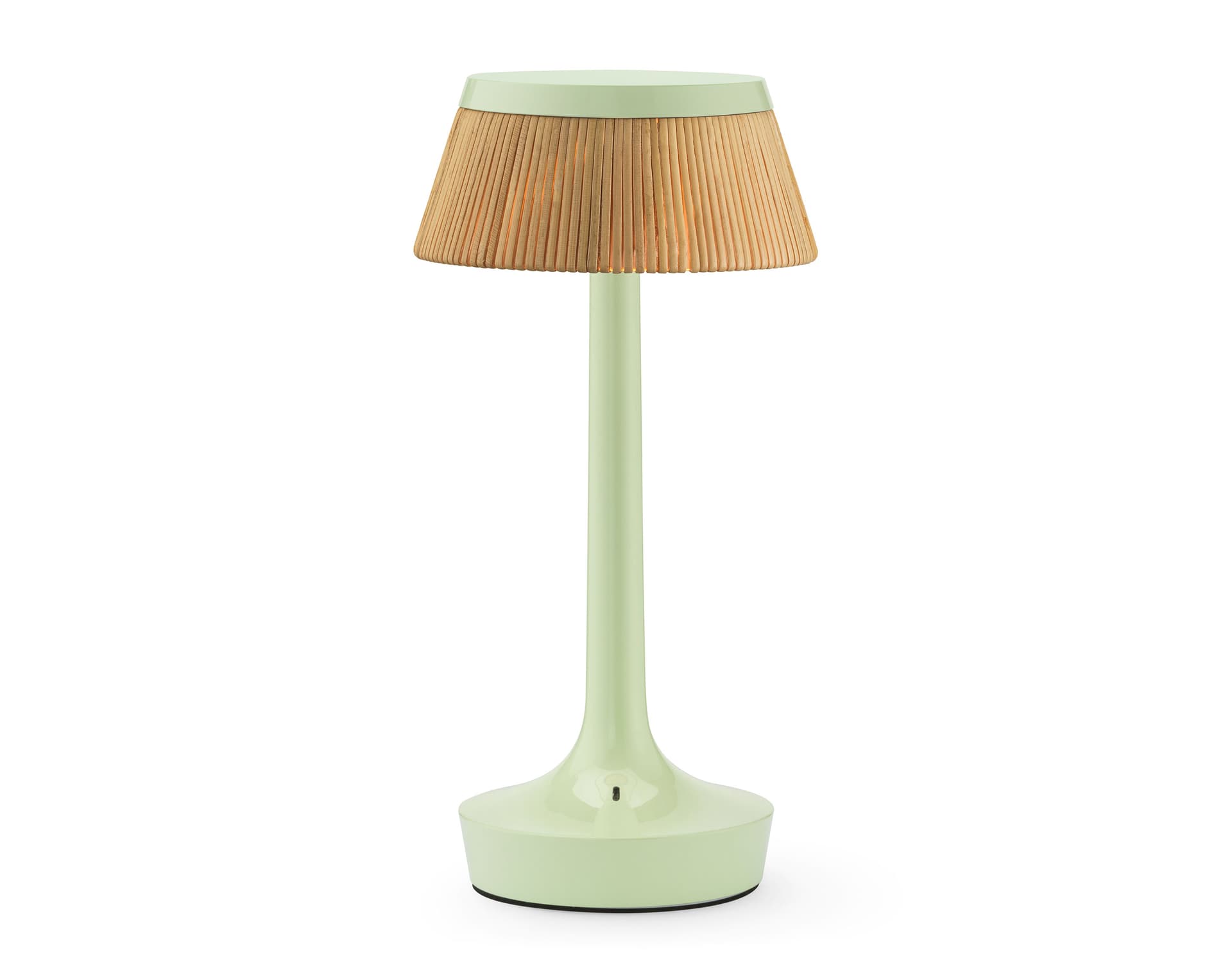 bon jour unplugged table lamp / fresh mint / rattan