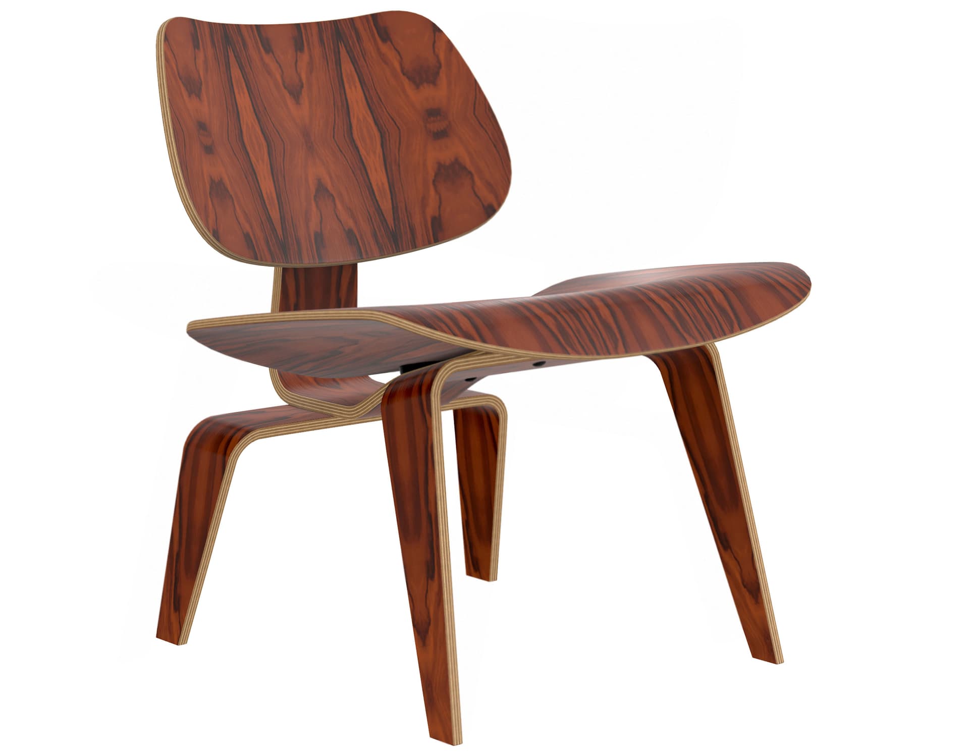 eames molded plywood lounge chair lcw / santos palisander veneer