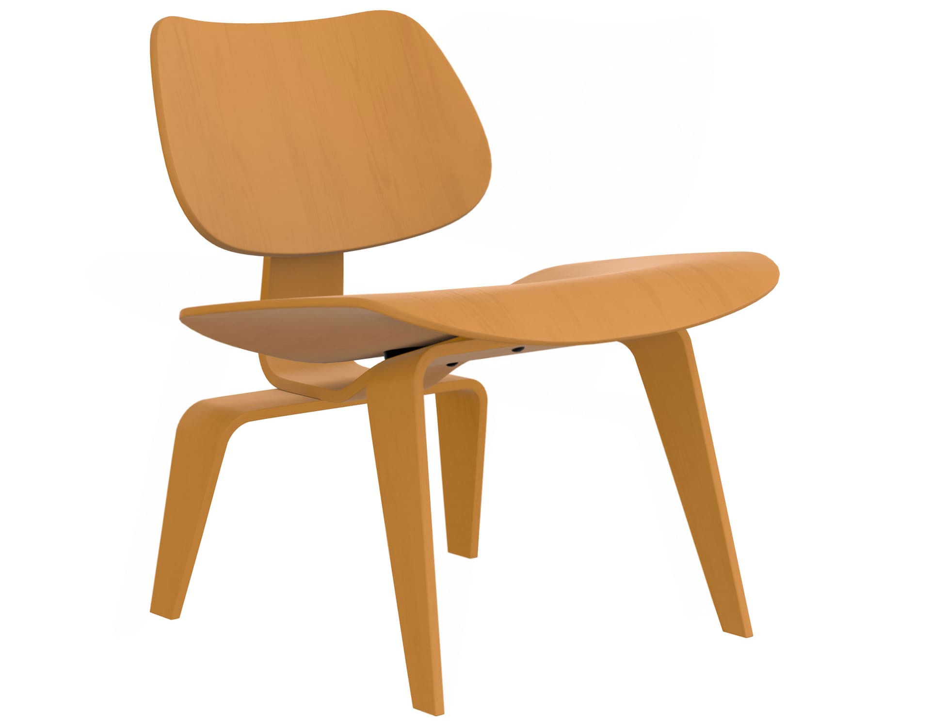 eames molded plywood lounge chair lcw / deep yellow stained veneer