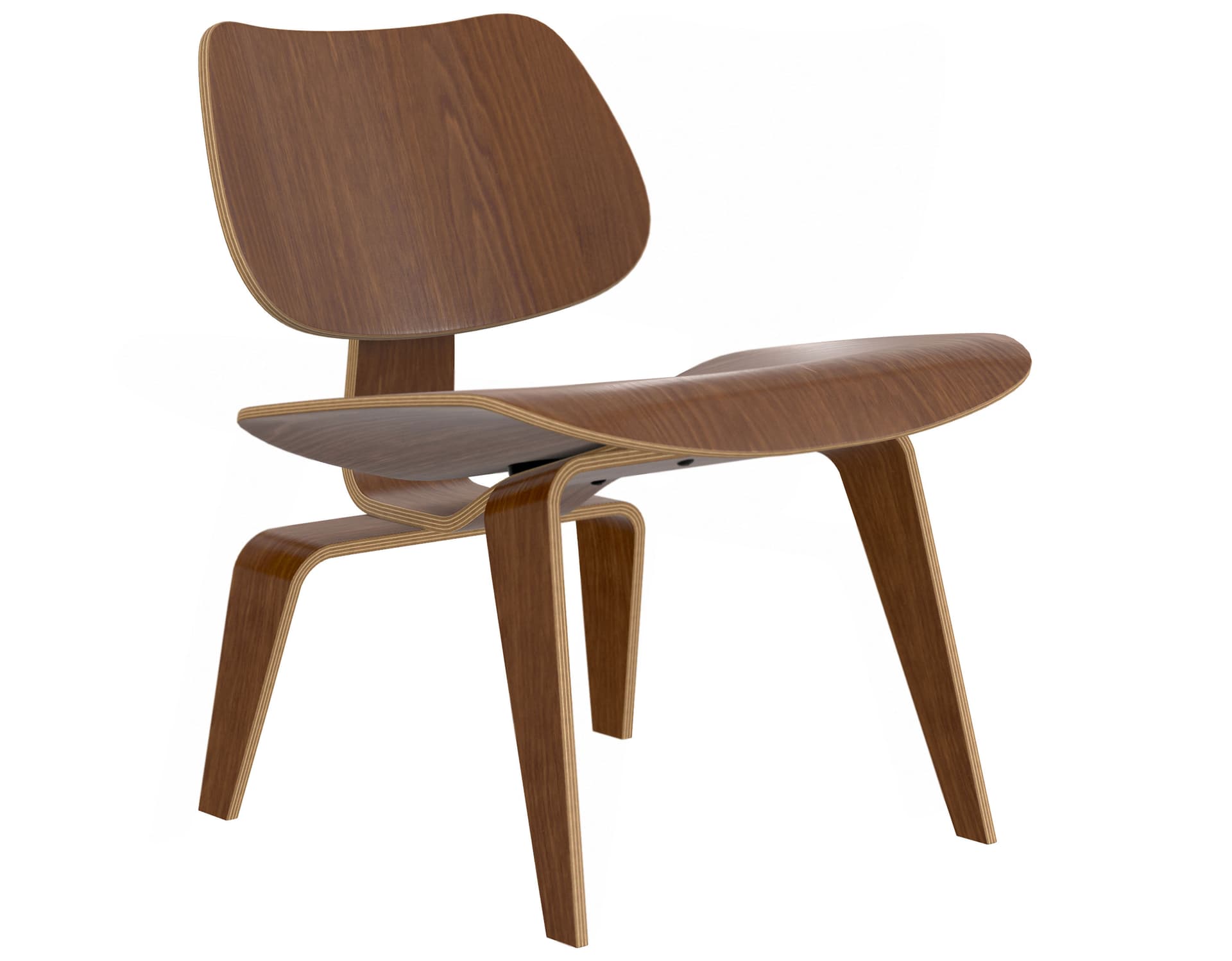 eames molded plywood lounge chair lcw / walnut veneer