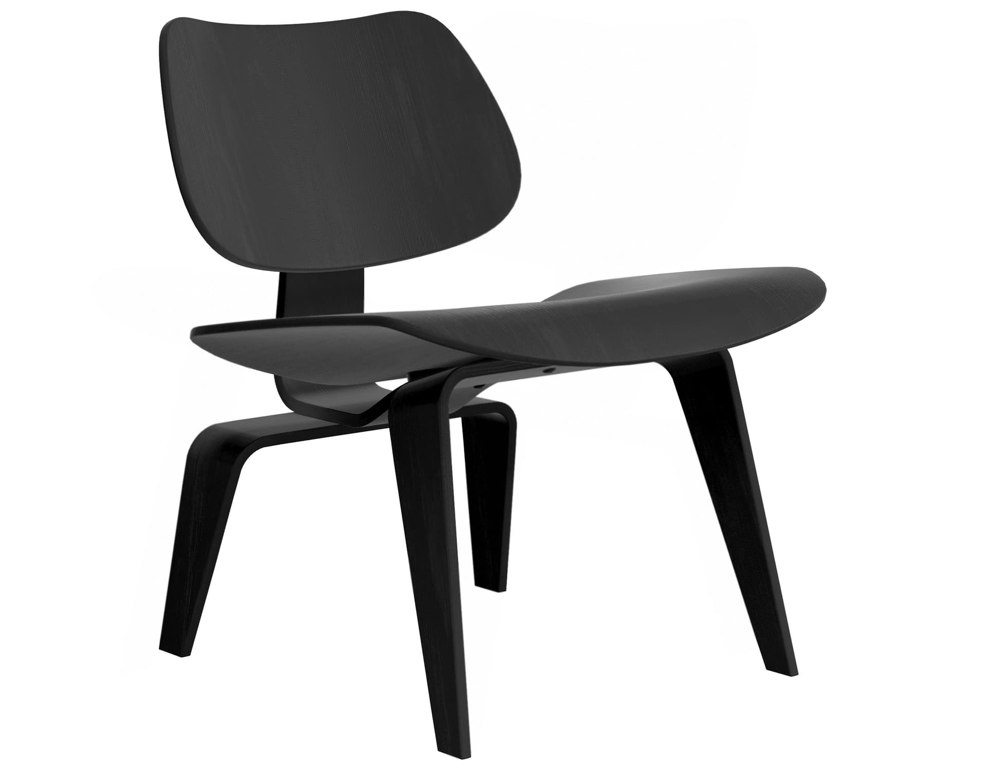 eames molded plywood lounge chair lcw / ebony stained ash veneer