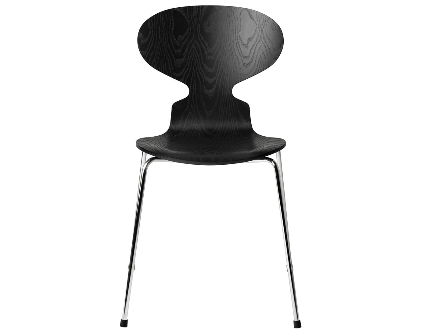 4 leg ant chair color / standard seat height / black colored ash shell / chrome legs / standard glides