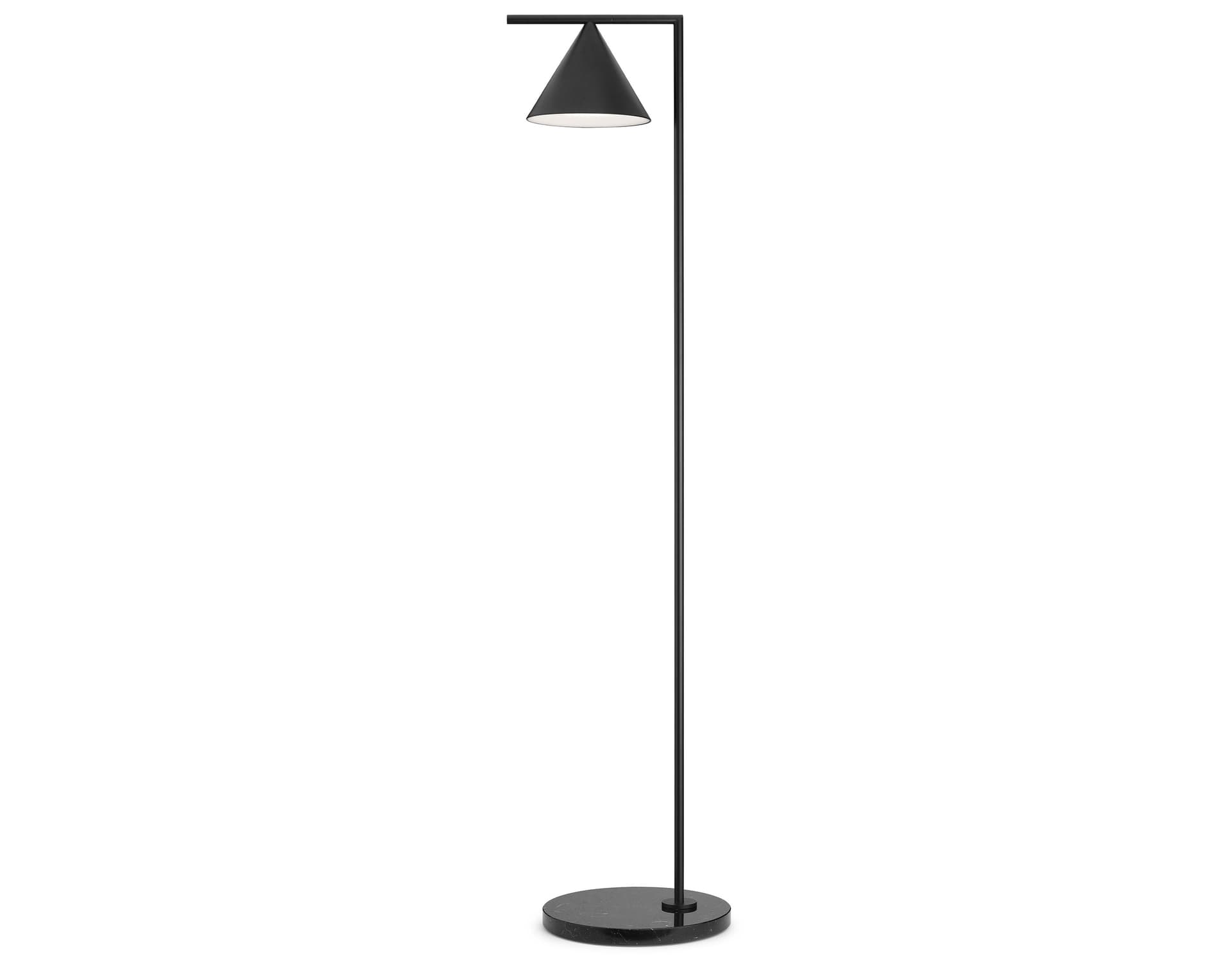 captain flint floor lamp / black - black marquina marble base